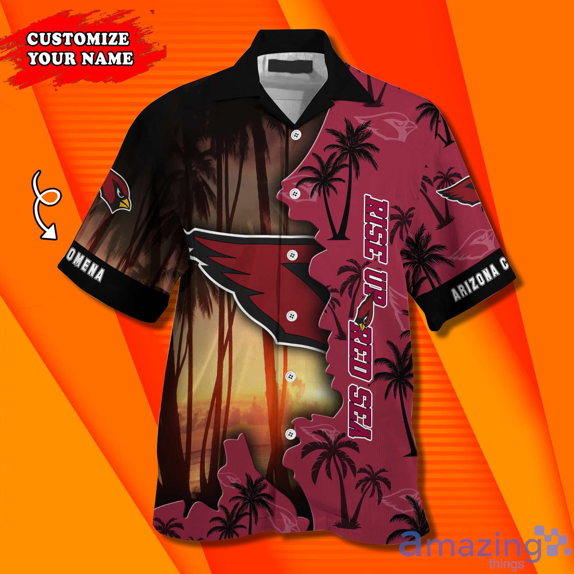 Arizona Cardinals NF And Tropical Pattern Custom Name Hawaiian Shirt image Arizona Cardinals NF And Tropical Pattern Custom Name Hawaiian Shirt Product Photo 3