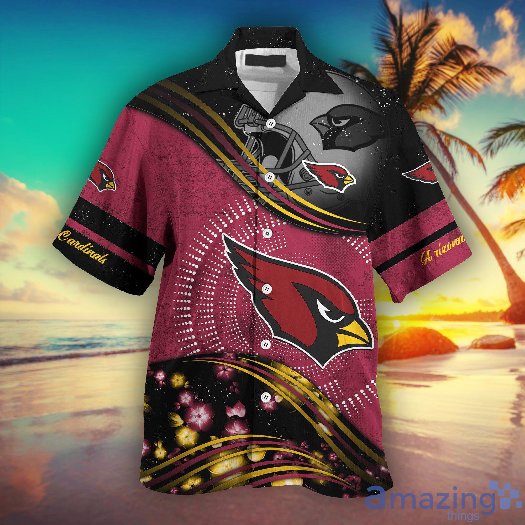 Arizona Cardinals NFL And Flowers Short Sleeves Hawaiian Shirt
