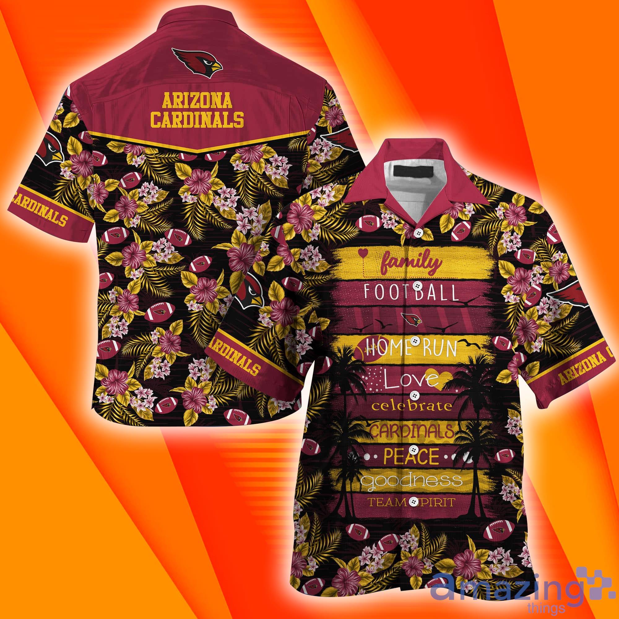 Arizona Cardinals NFL Family And Football Short Sleeves Hawaiian Shirt Product Photo 1