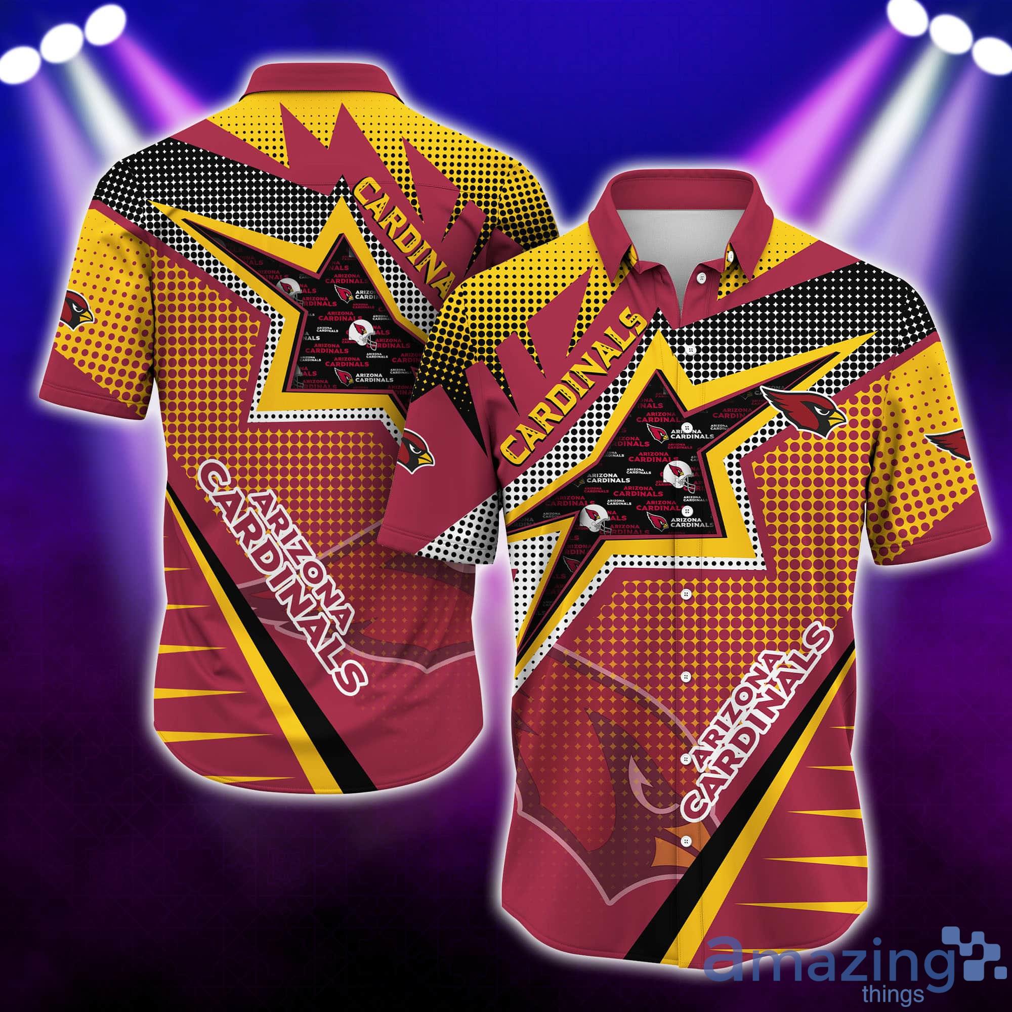 Arizona Cardinals NFL Half Tone Texture Style Short Sleeves Hawaiian Shirt Product Photo 1