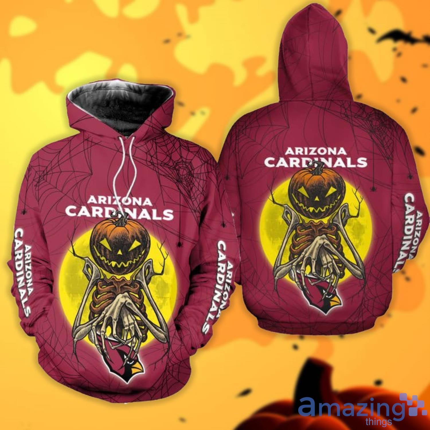 Arizona Cardinals Pumpskin Monster Halloween 3D All Over Printed Shirts Product Photo 1