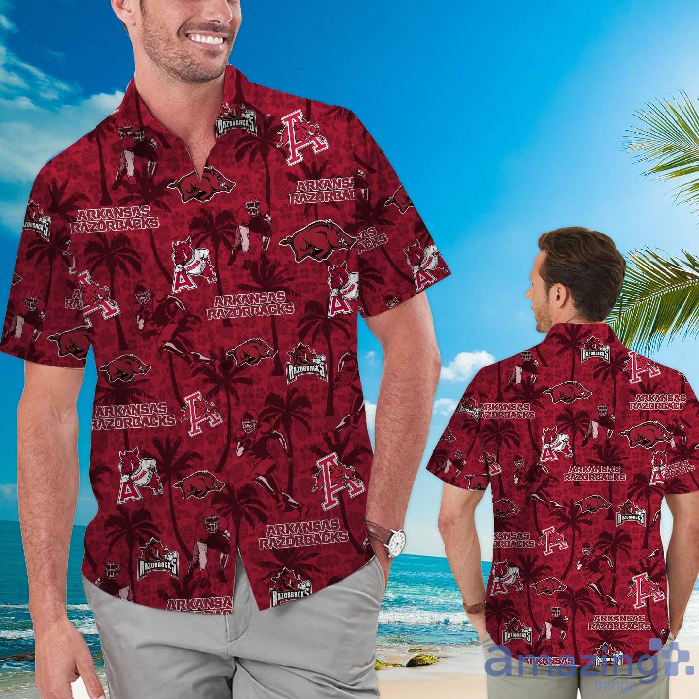 Arkansas Razorbacks Tropical Beach Coconut Tree Hawaiian Shirt Product Photo 1