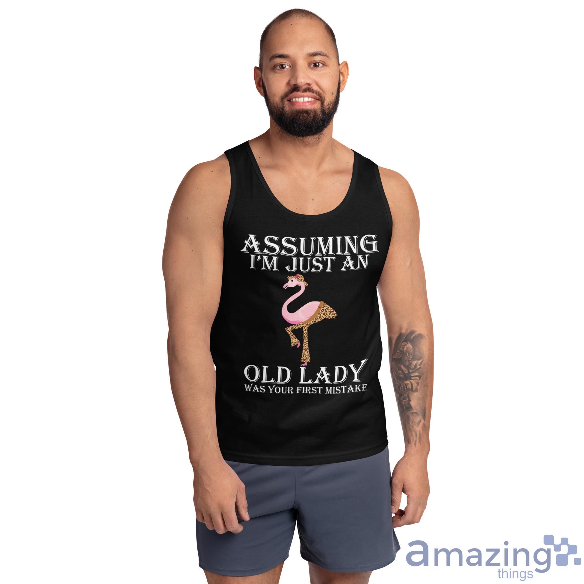 Assuming I'm Just An Old Lady Was Your First Mistake Leopard Skin Flamingo Shirt image Assuming I'm Just An Old Lady Was Your First Mistake Leopard Skin Flamingo Shirt