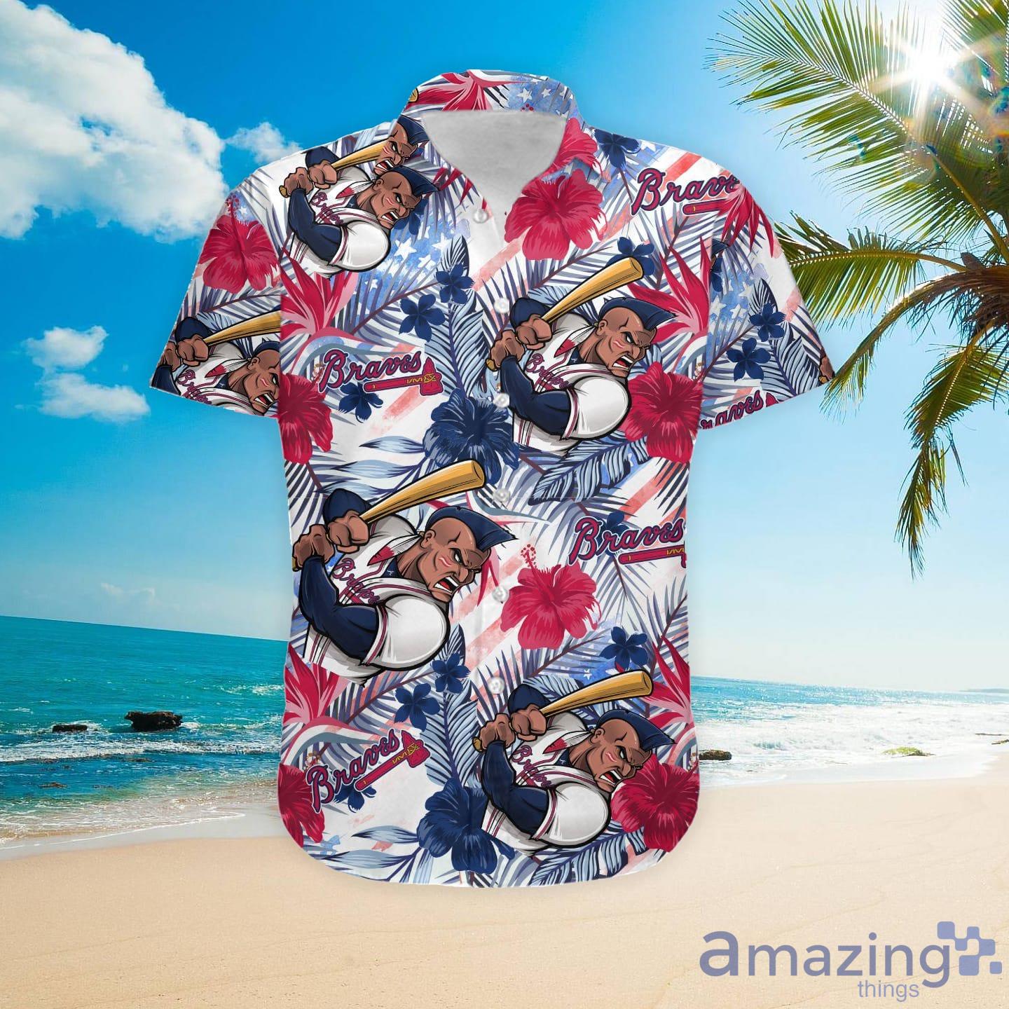 Atlanta Braves Stripes MLB Personalized Hawaiian Shirt