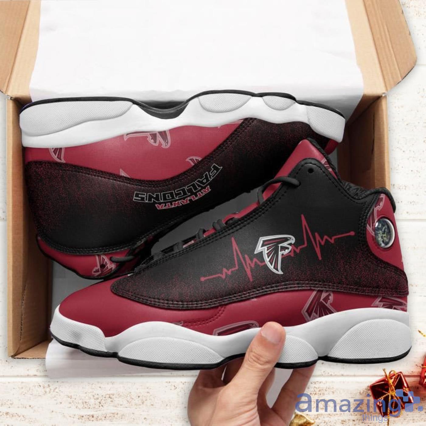 Atlanta Falcons Heartbeat Pattern Air Jordan 13 Shoes For Fans image Atlanta Falcons Heartbeat Pattern Air Jordan 13 Shoes For Fans Product Photo 2