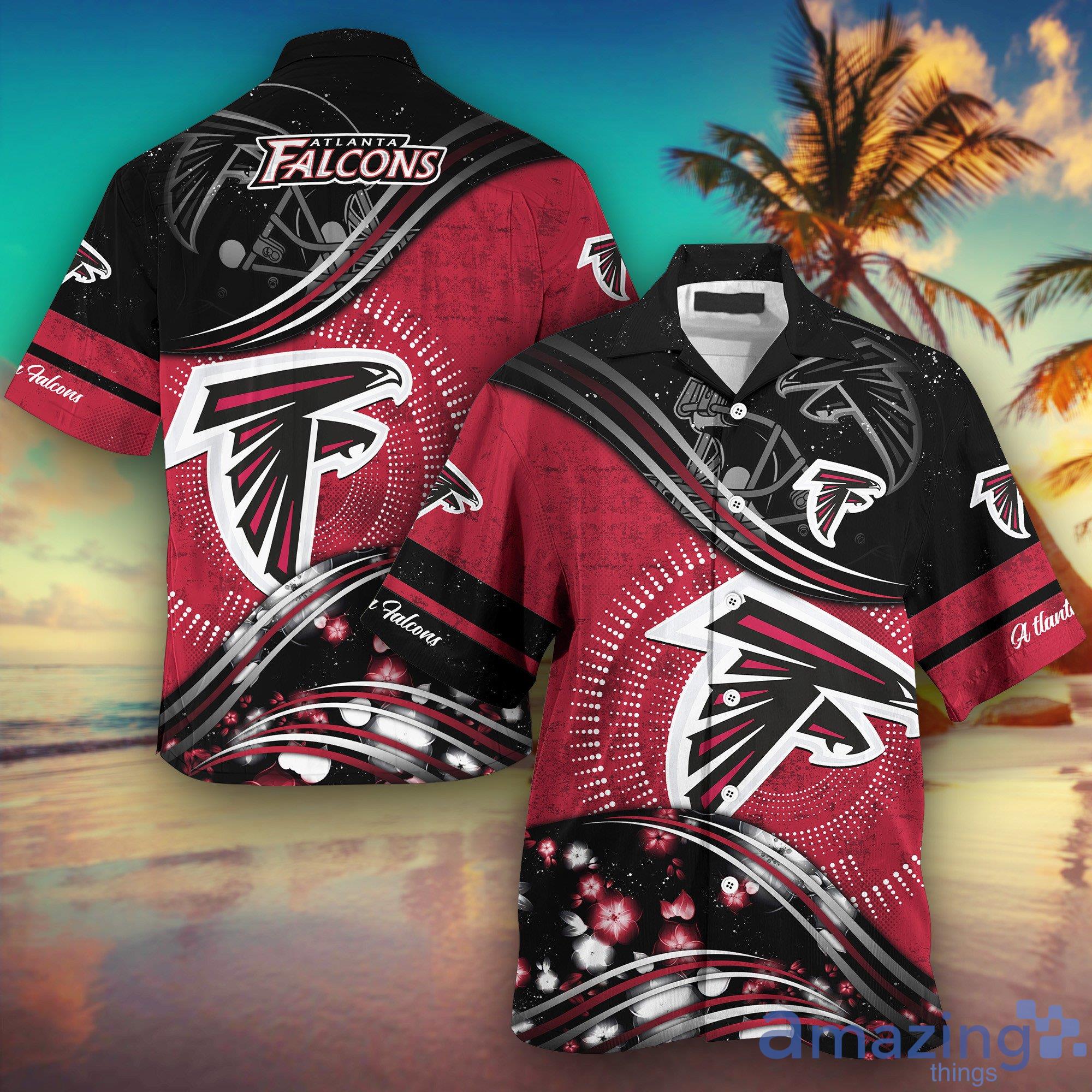 Atlanta Falcons NFL And Flowers Short Sleeves Hawaiian Shirt Product Photo 1