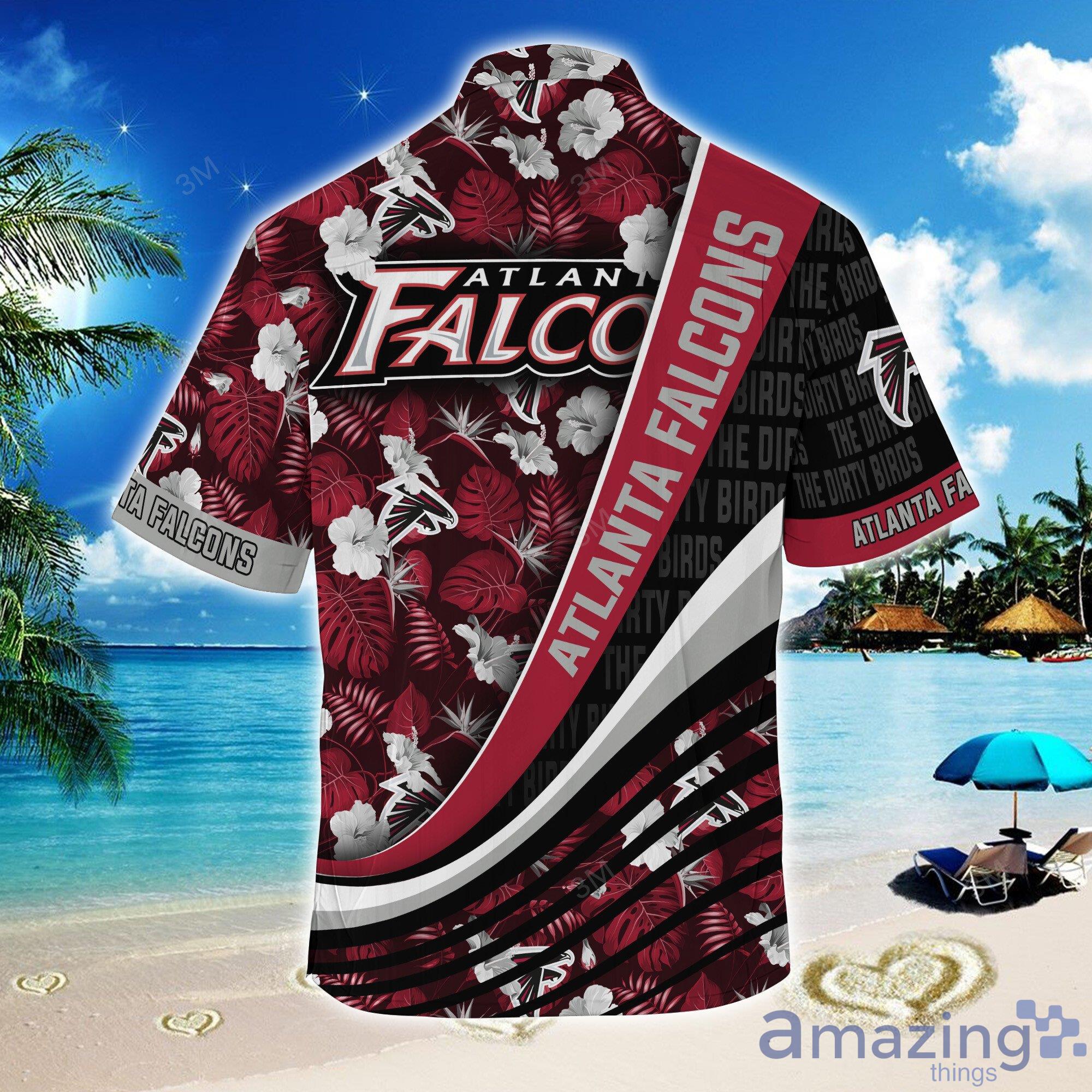 Atlanta Falcons NFL Tropical Flowers Pattern Short Sleeves Hawaiian Shirt