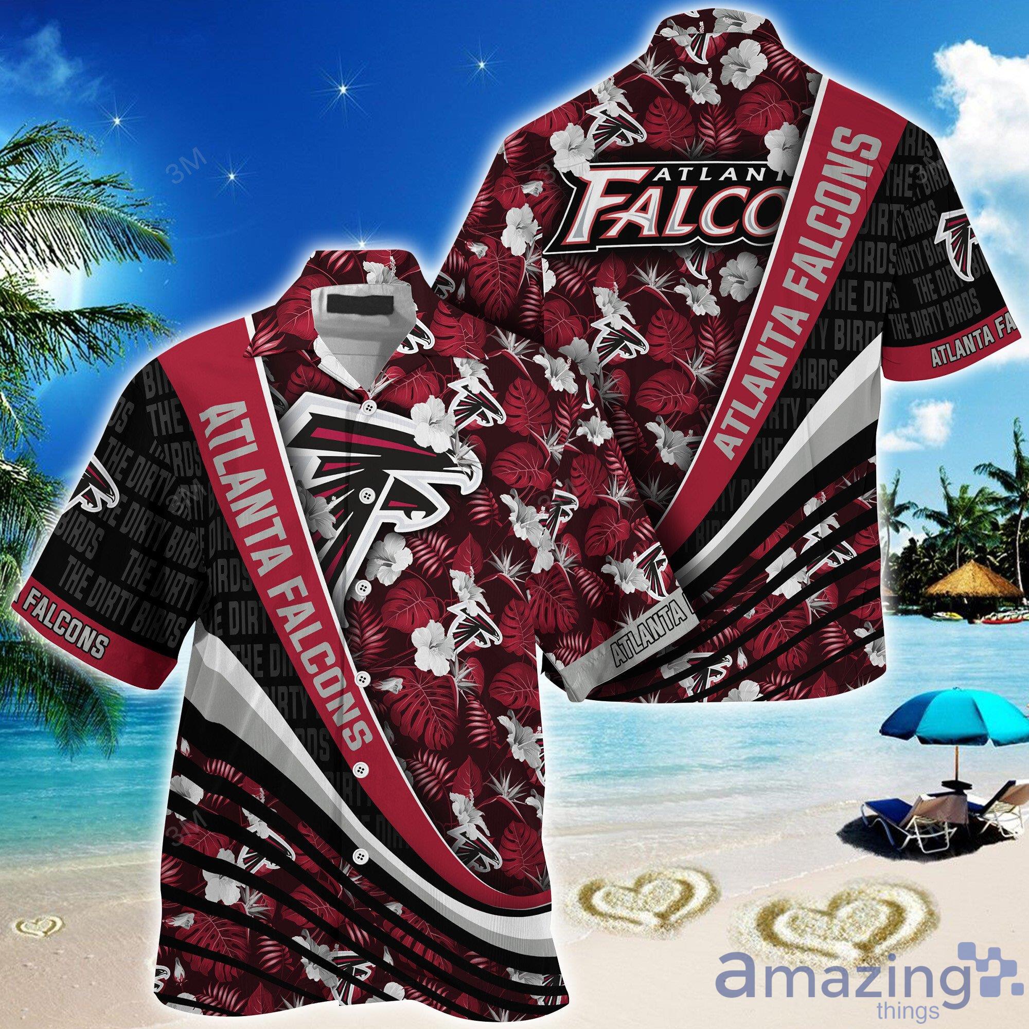 Atlanta Falcons NFL Tropical Flowers Pattern Short Sleeves Hawaiian Shirt Product Photo 1