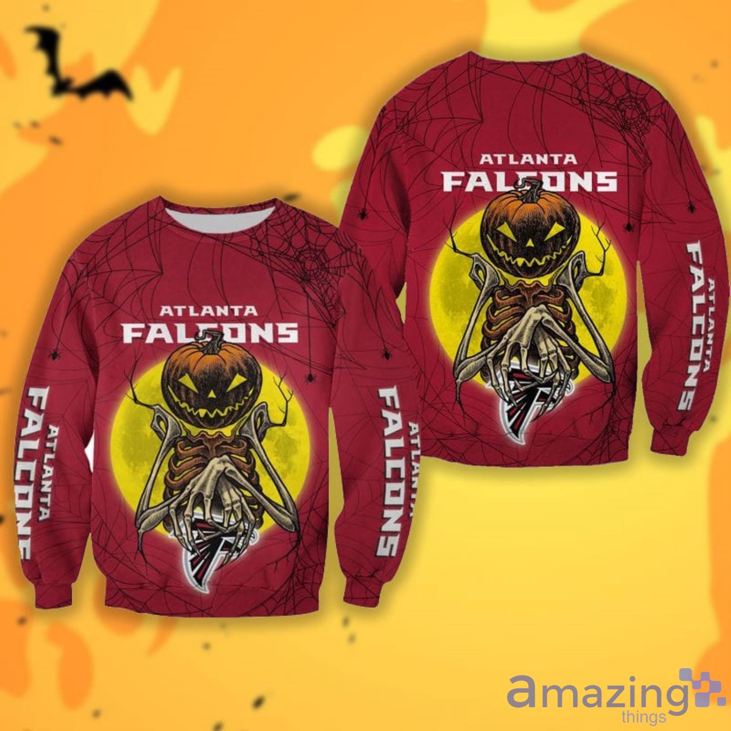 Atlanta Falcons Pumpskin Monster Halloween 3D All Over Printed Shirts image Atlanta Falcons Pumpskin Monster Halloween 3D All Over Printed Shirts Product Photo 3