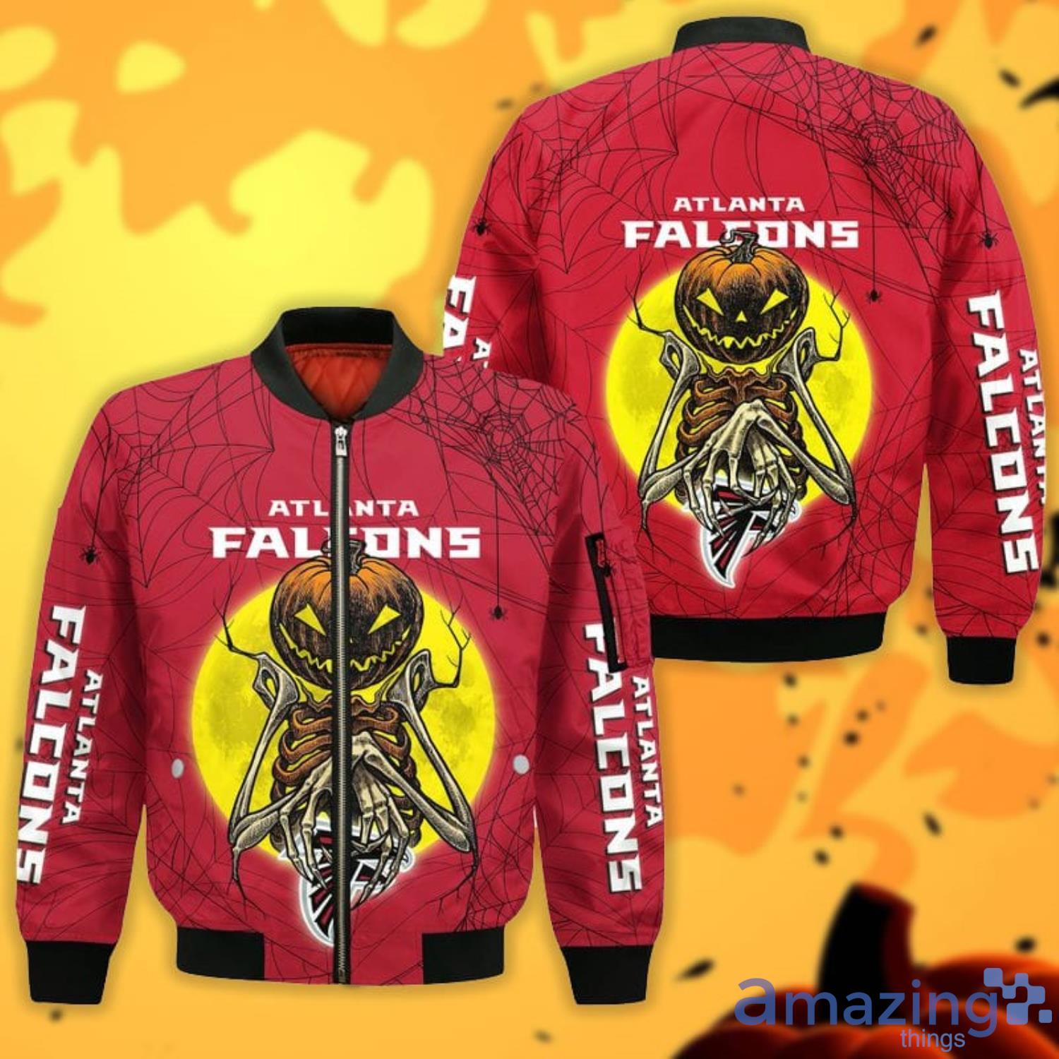 Atlanta Falcons Pumpskin Monster Halloween 3D All Over Printed Shirts image Atlanta Falcons Pumpskin Monster Halloween 3D All Over Printed Shirts Product Photo 4