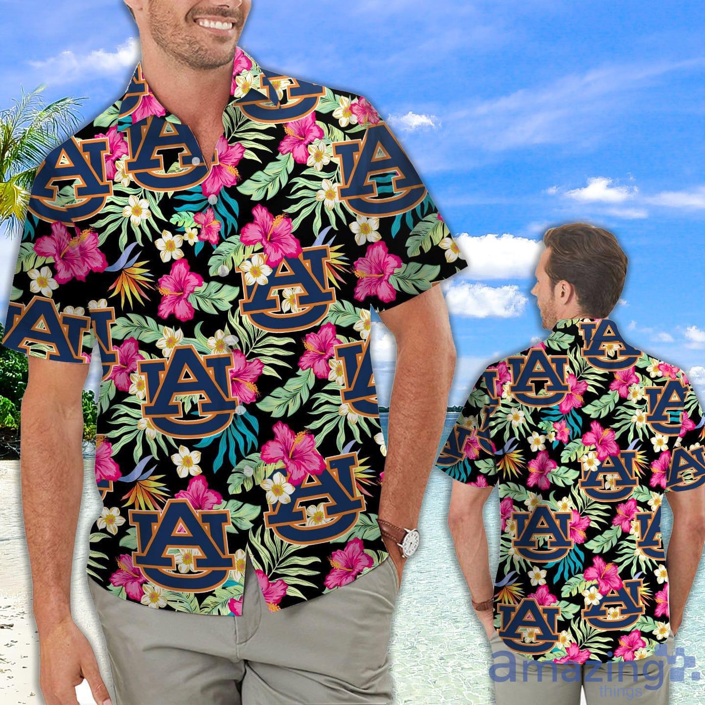 Auburn Tigers Hibiscus Hawaiian Shirt For Fans Product Photo 1