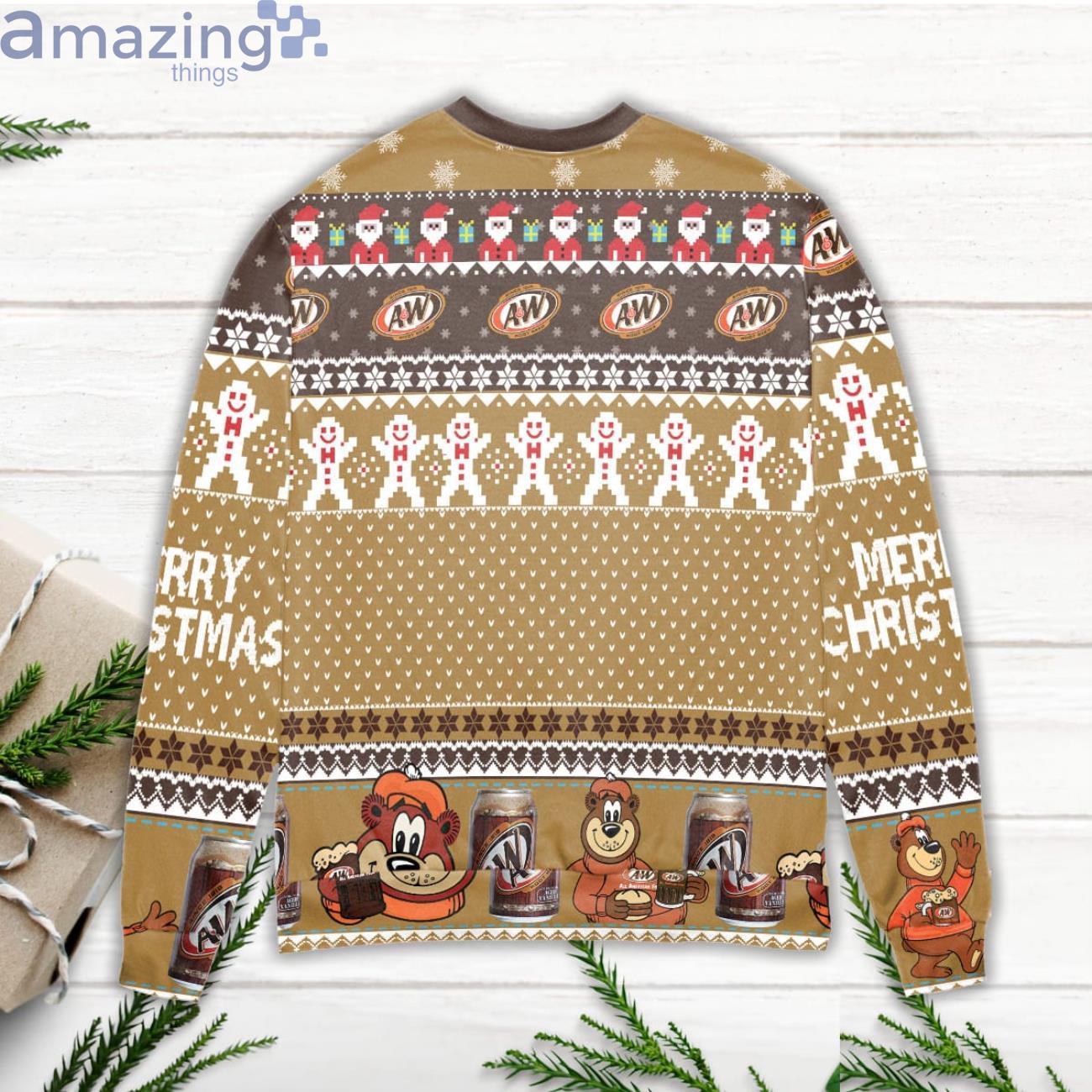 A&W Root Beer Snowflake Pattern Ugly Christmas Sweater image A&W Root Beer Snowflake Pattern Ugly Christmas Sweater Product Photo 3
