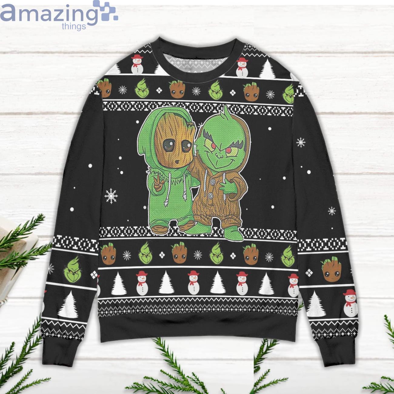 Dallas Cowboys Baby Groot And Grinch Best Friends Ugly Christmas Sweater