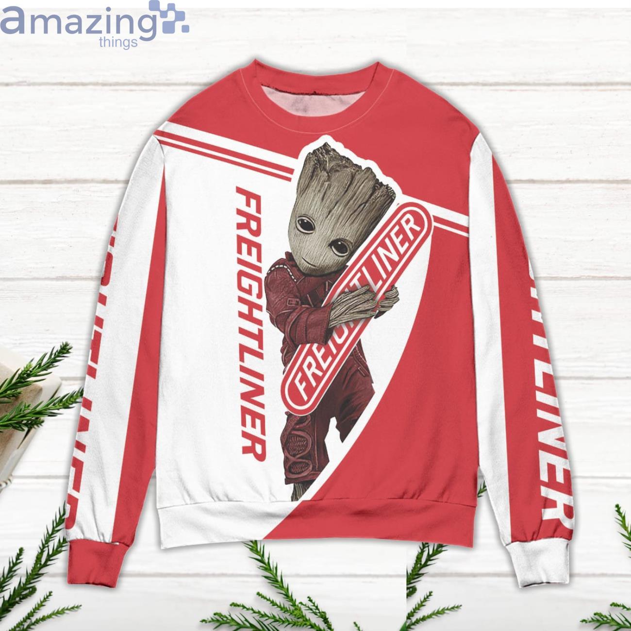 Baby Groot & Freightliner Ugly Christmas Sweater White image Baby Groot & Freightliner Ugly Christmas Sweater White Product Photo 2