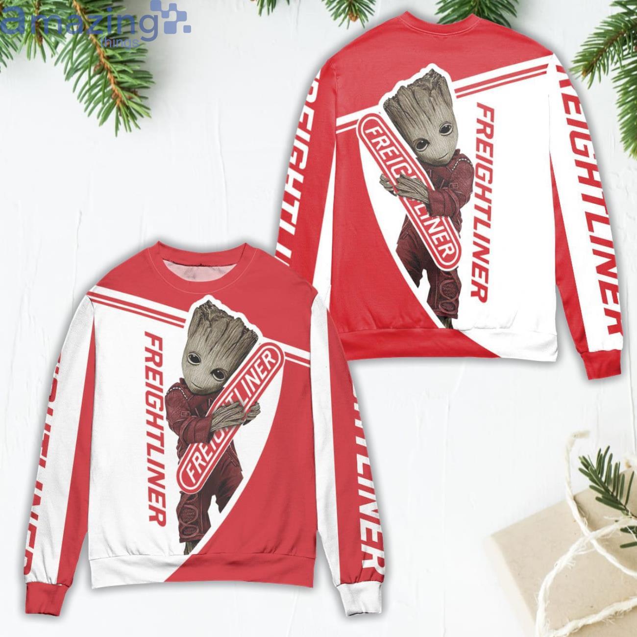 Baby Groot & Freightliner Ugly Christmas Sweater White Product Photo 1 Baby Groot & Freightliner Ugly Christmas Sweater White Product Photo 1