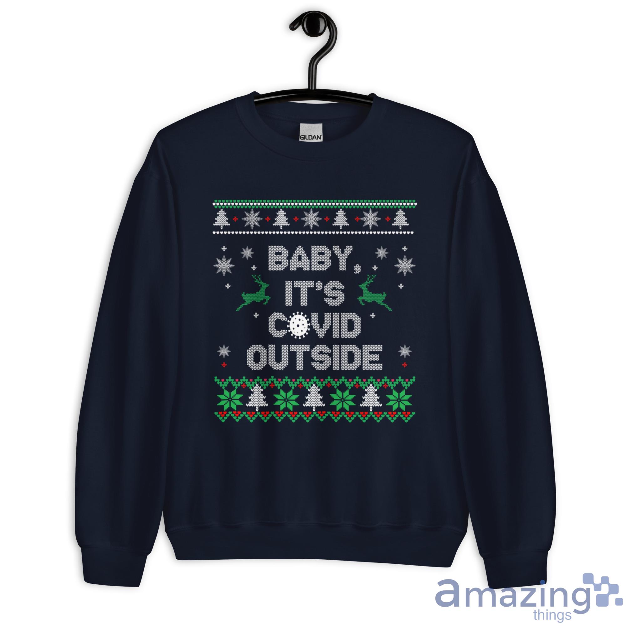 Baby It’s Covid Outside Christmas Shirt - G180 Unisex Heavy Blend Crewneck Sweatshirt-1
