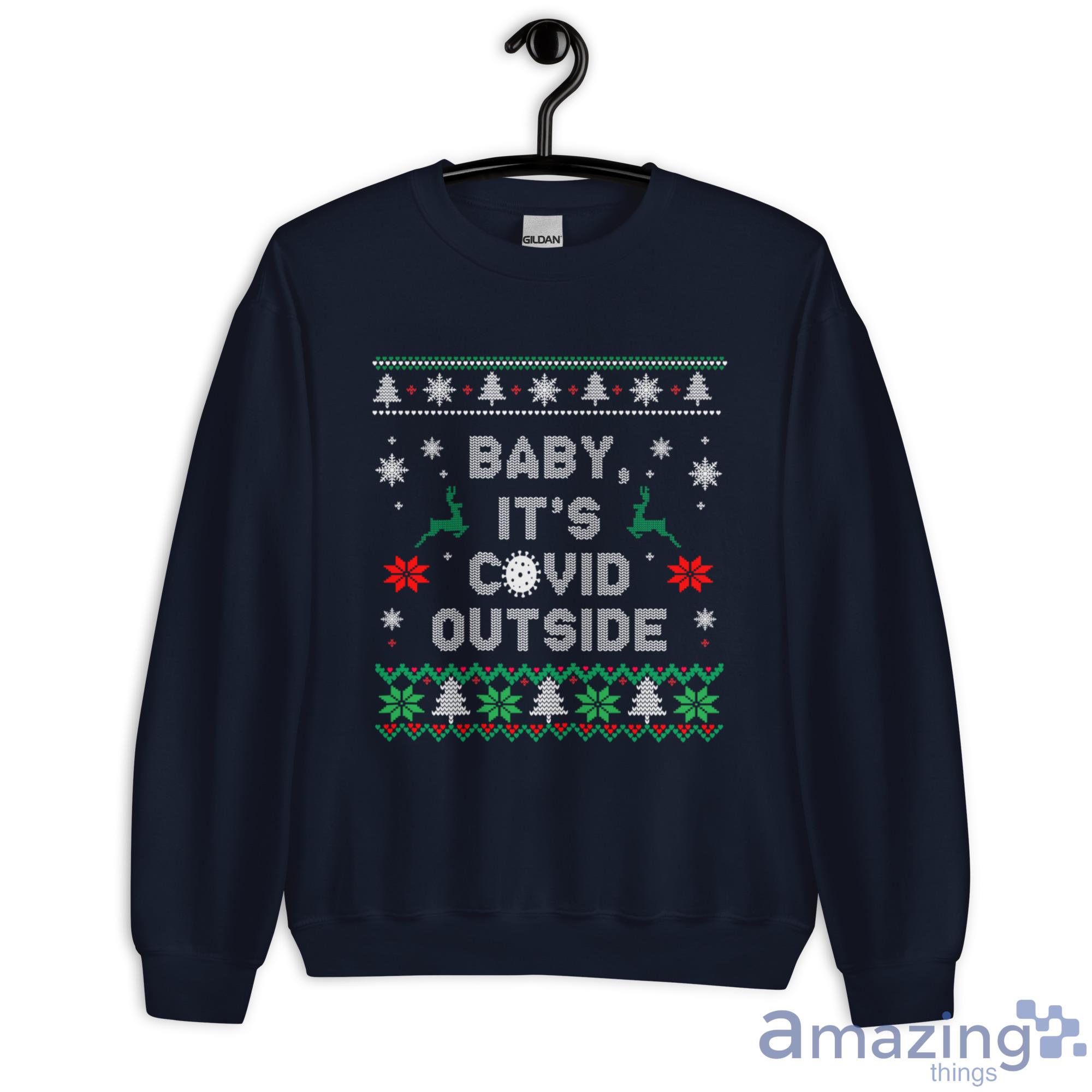 Baby It's Covid Outside Christmas Sweatshirt image Baby It's Covid Outside Christmas Sweatshirt - G180 Unisex Heavy Blend Crewneck Sweatshirt-1