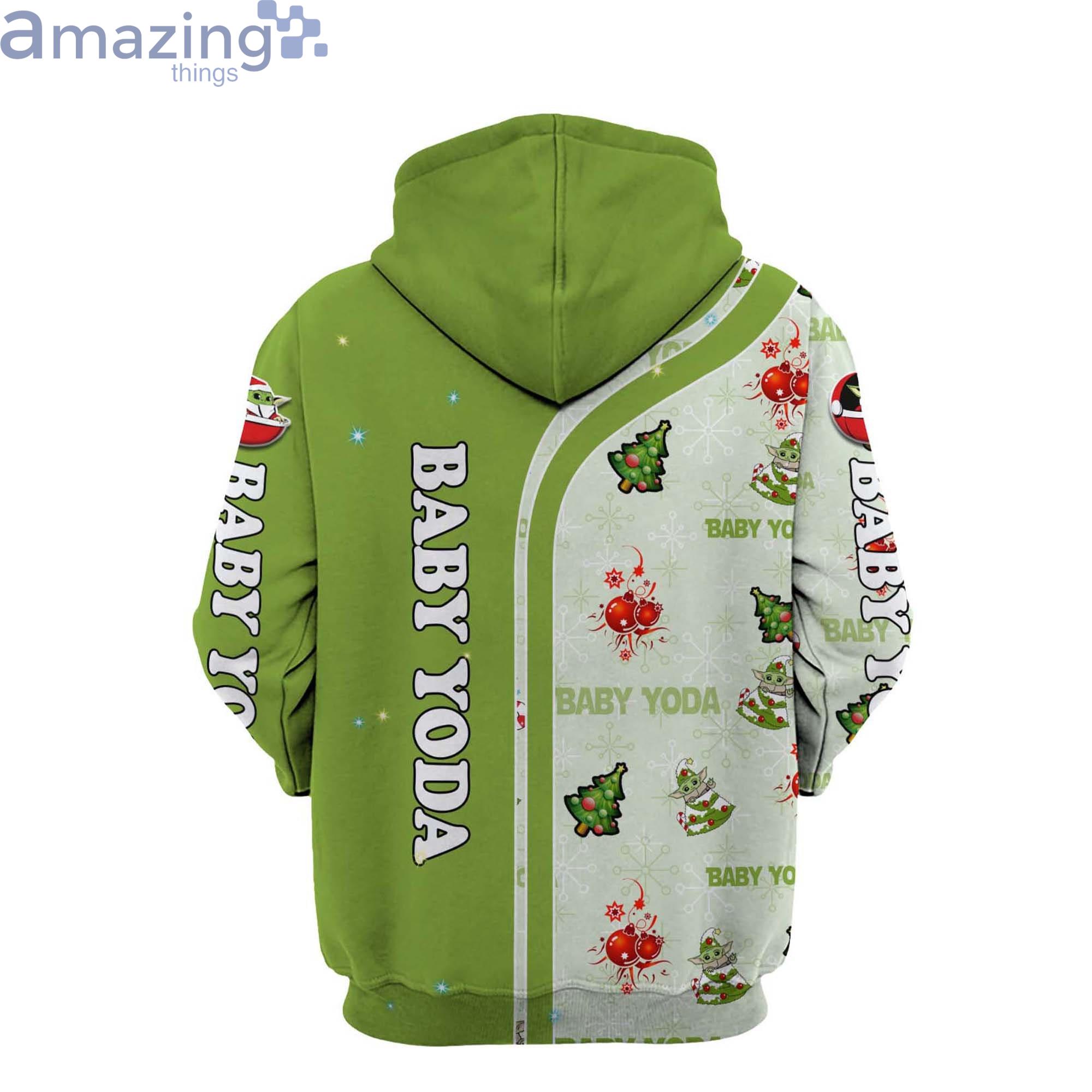 Baby Yoda Christmas Disney Cartoon Graphic 3D Hoodie Zip Hoodie image Baby Yoda Christmas Disney Cartoon Graphic 3D Hoodie Zip Hoodie Product Photo 5