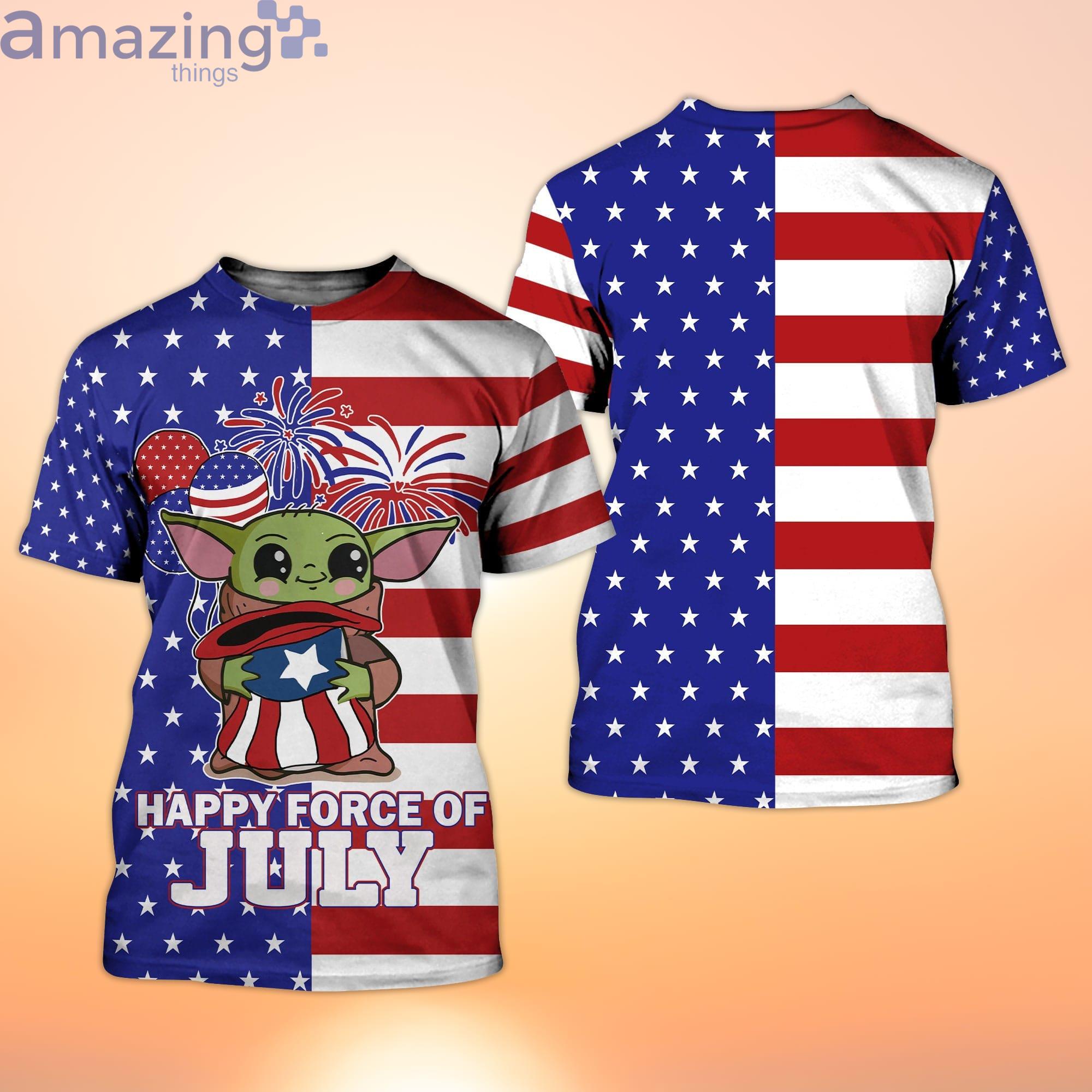 Star Wars Baby Yoda Happy Force Of 4th Of July t-shirt, hoodie