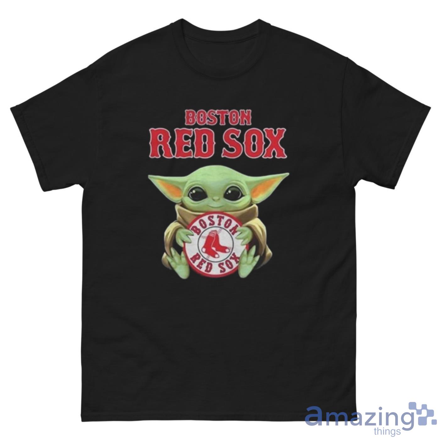 Baby Yoda Hug Logo Boston Red Sox Sport Shirt - High-Quality