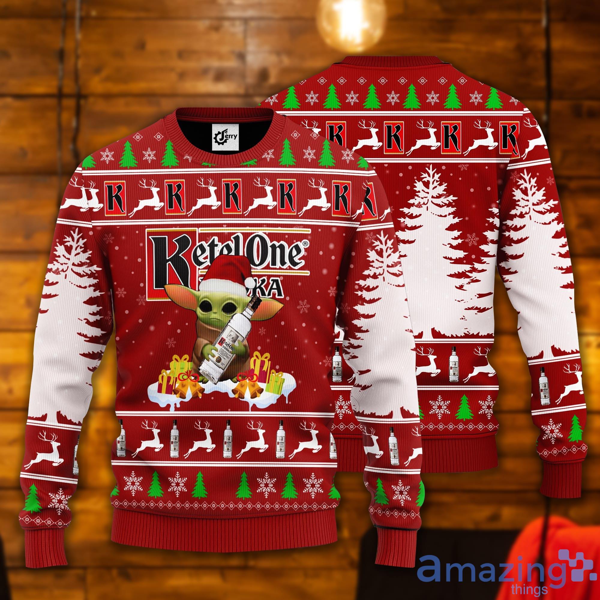 Baby Yoda Hug Ketel One Ugly Christmas Sweater Product Photo 1