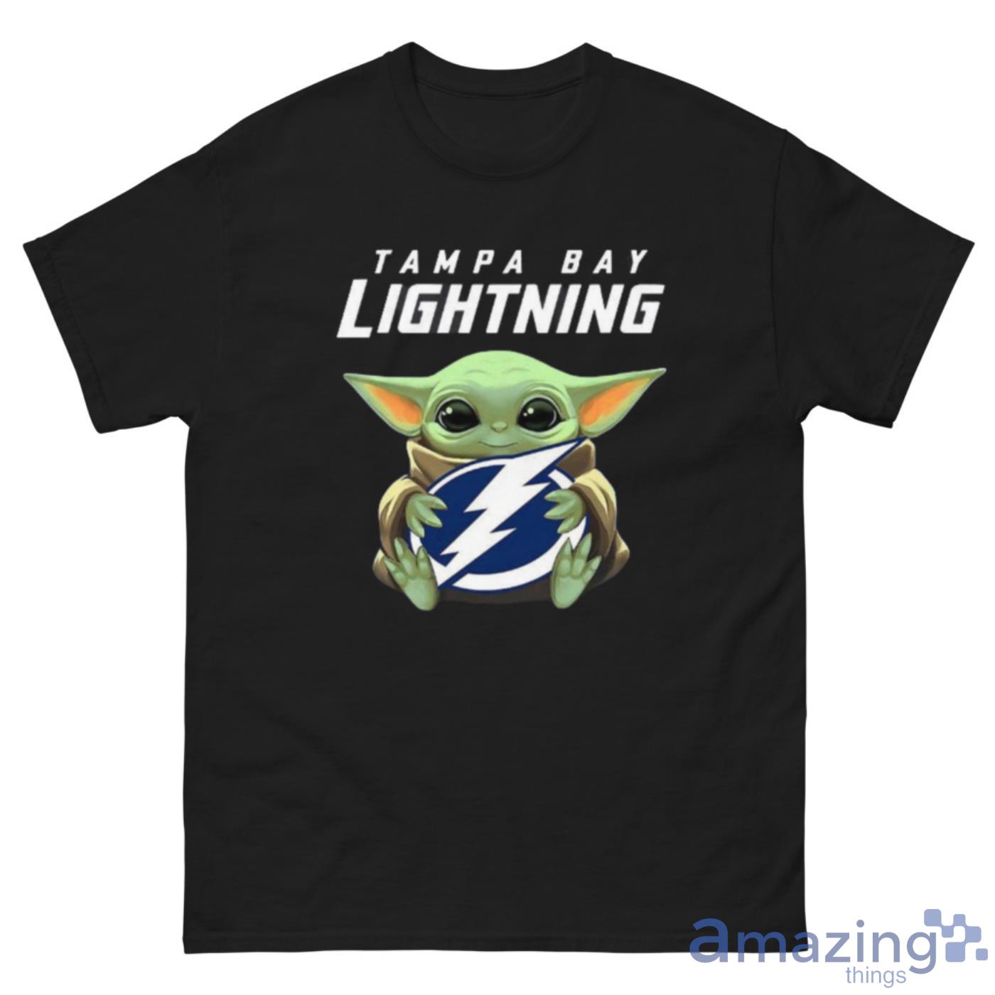 Tampa Bay Lightning Baby Yoda T-shirt Blue Lightning Hockey 