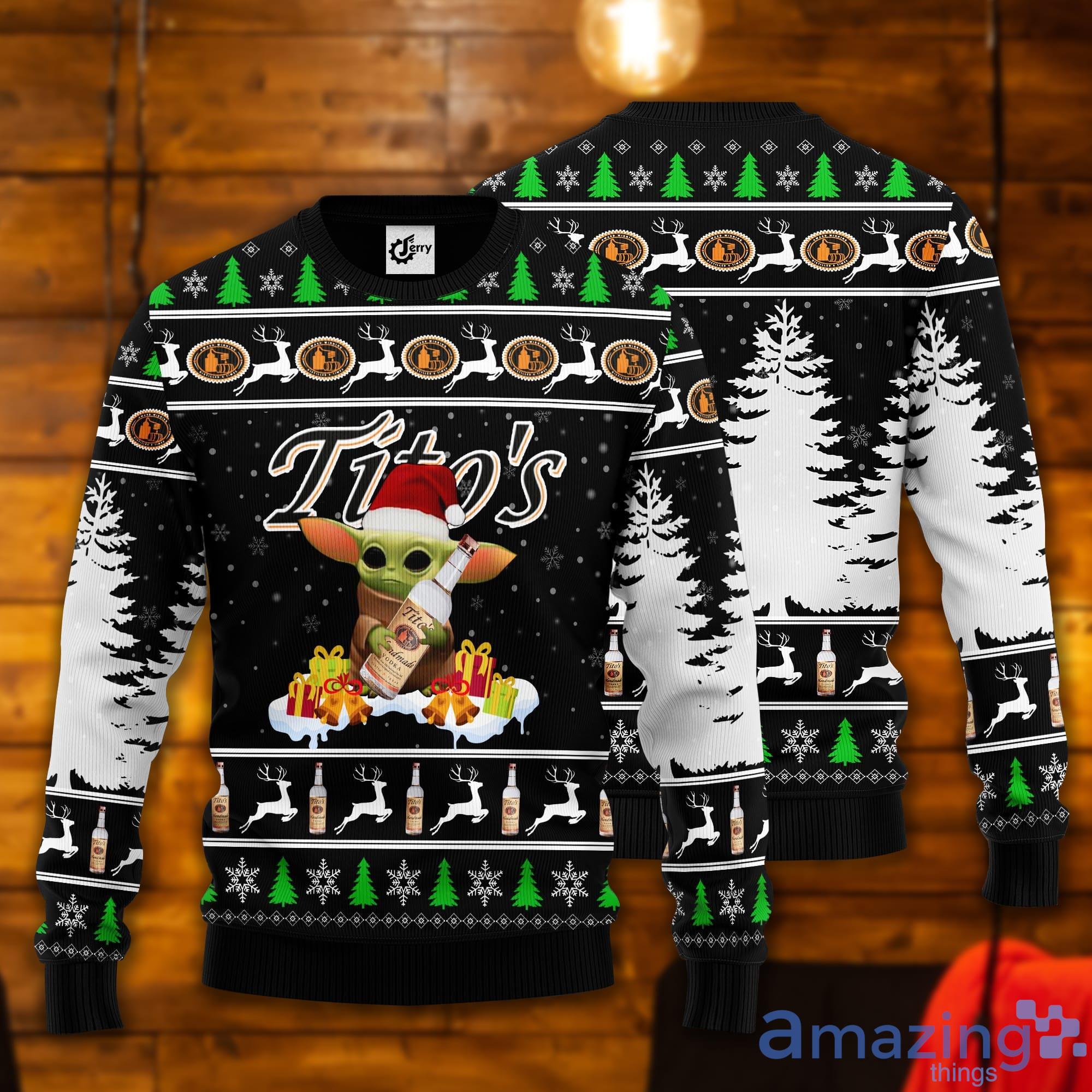 Baby Yoda Hug Tito's Ugly Christmas Sweater Product Photo 1