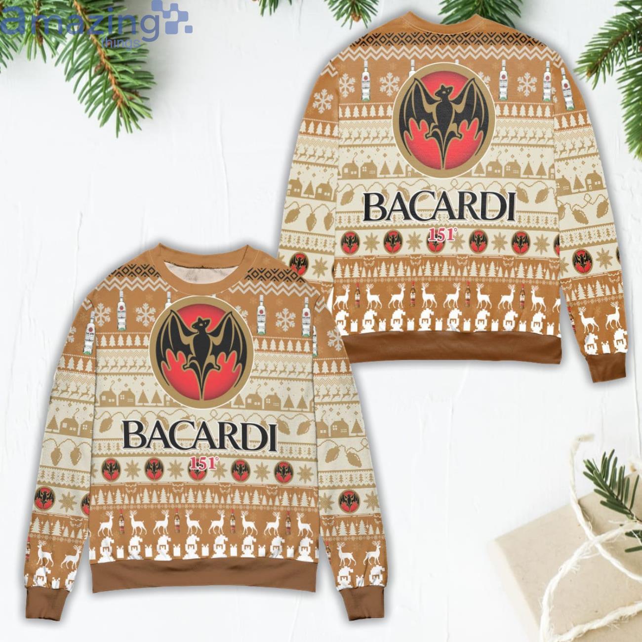 Bacardi I Will Drink Ugly Christmas Sweater Design Sweatshirt For Fans Gift  - Limotees