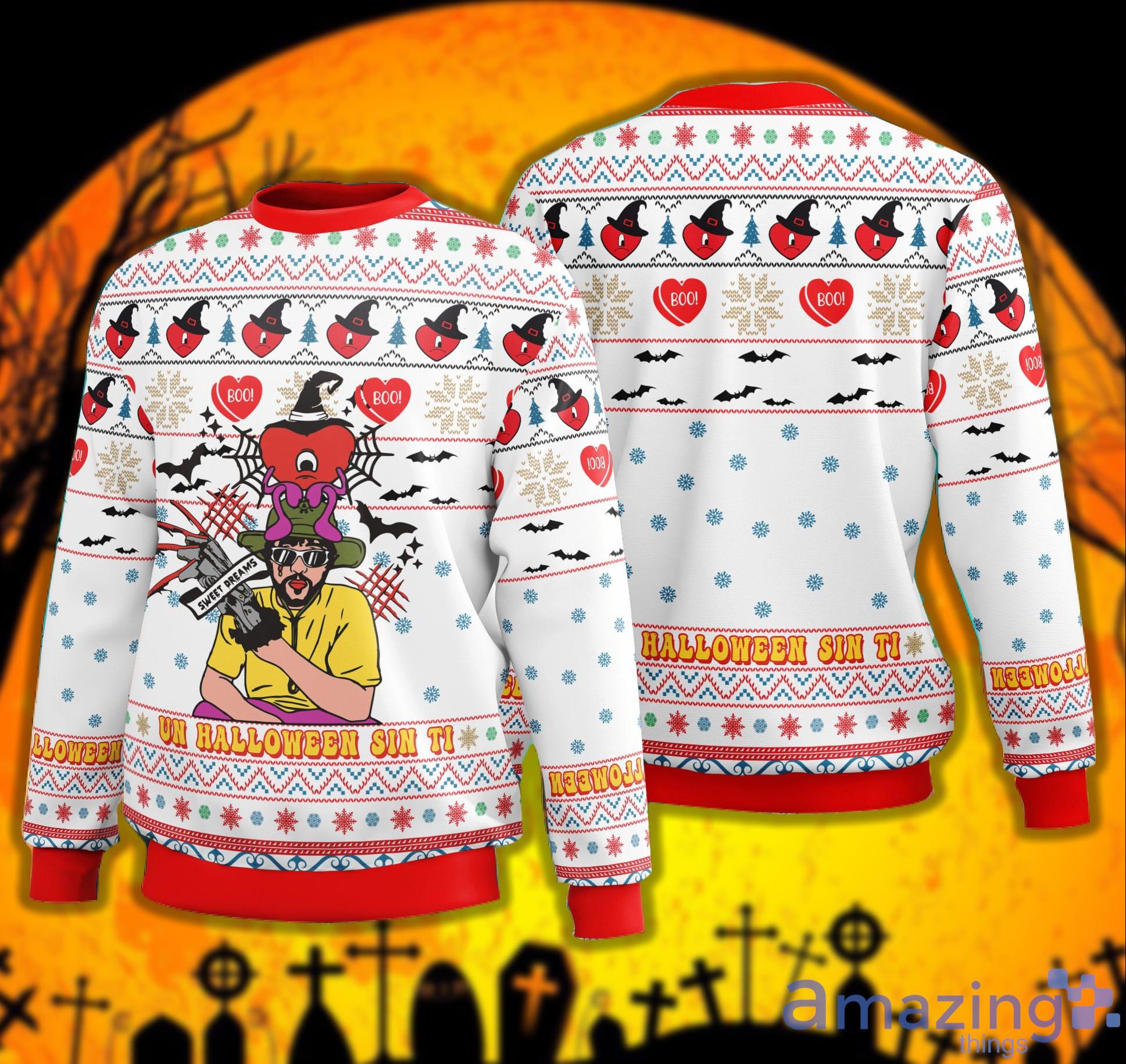 Bad Bunny Sad Heart Halloween Bad Bunny Verano Sin Ti Halloween Gift Sweater Product Photo 1 Bad Bunny Sad Heart Halloween Bad Bunny Verano Sin Ti Halloween Gift Sweater Product Photo 1