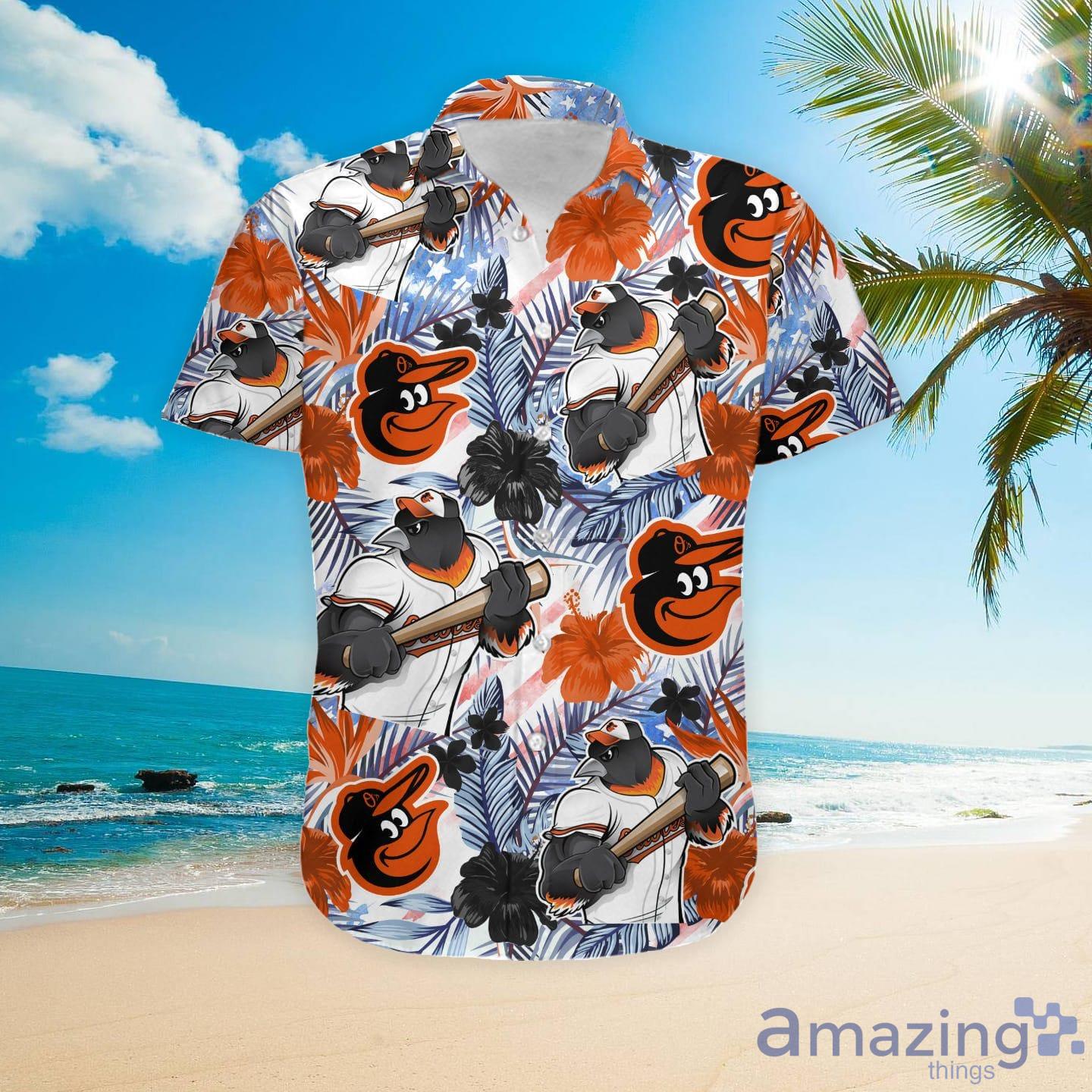Baltimore Orioles Tropical Floral Custom Name Aloha Hawaiian Shirt