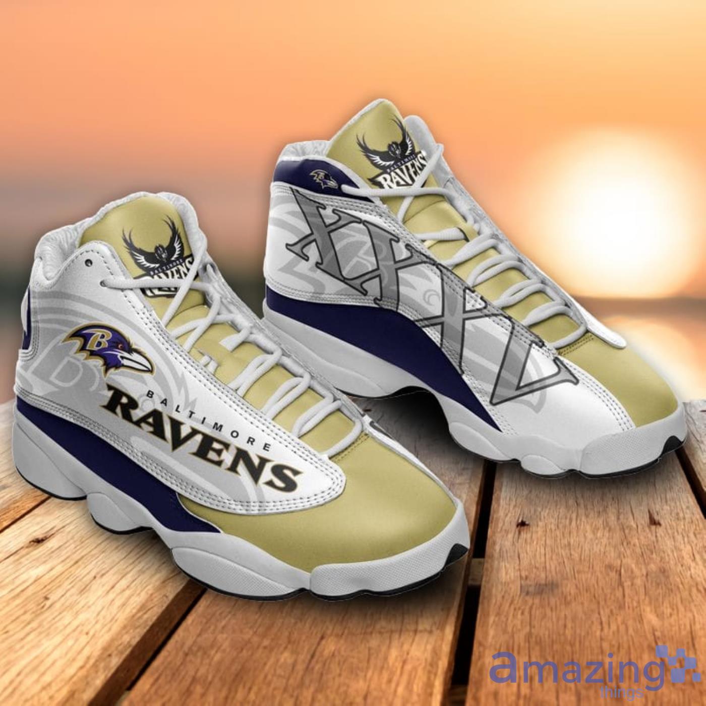 Baltimore Raven Air Jordan 13 Sneakers Shoes For Men And Women image Baltimore Raven Air Jordan 13 Sneakers Shoes For Men And Women Product Photo 2