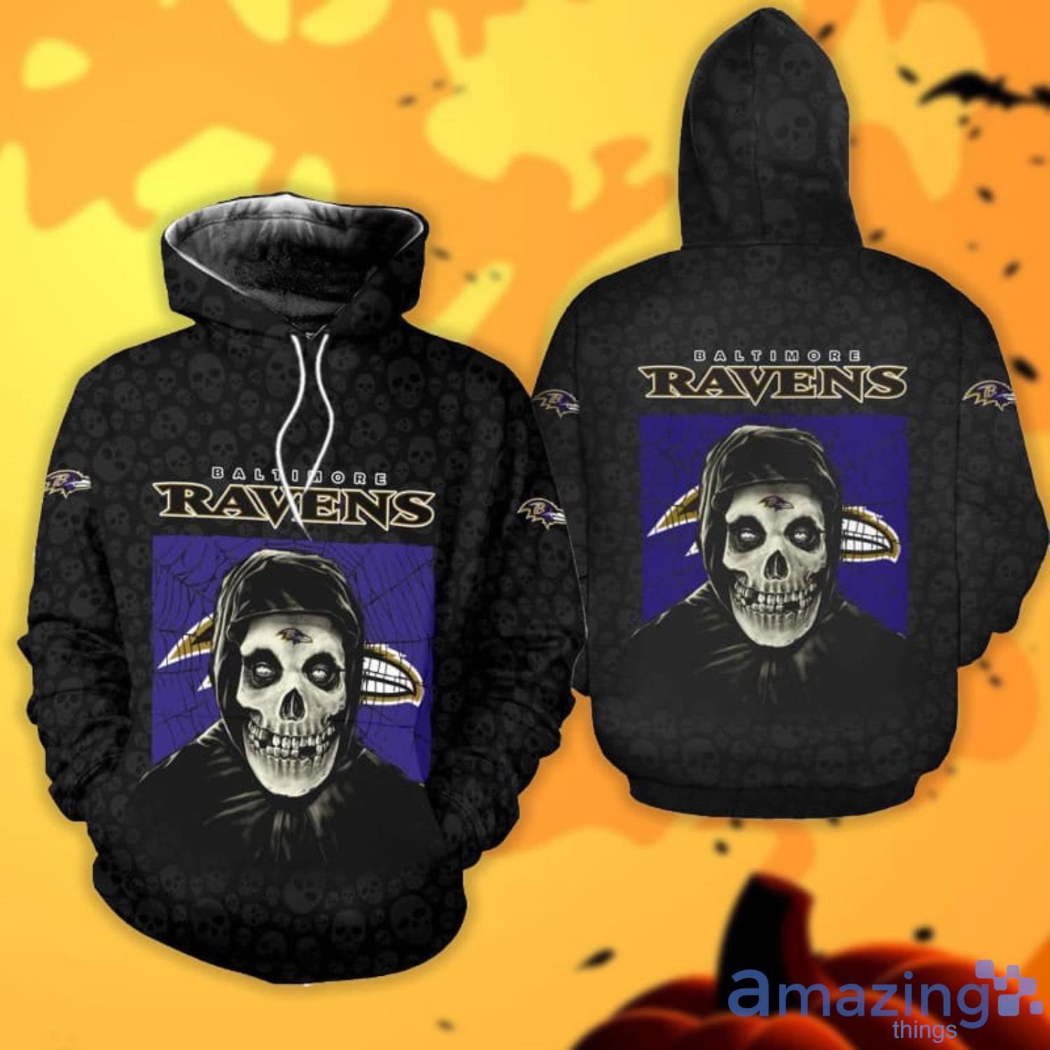 Baltimore Ravens Halloween Misfit 3D All Over Printed Shirts Product Photo 1