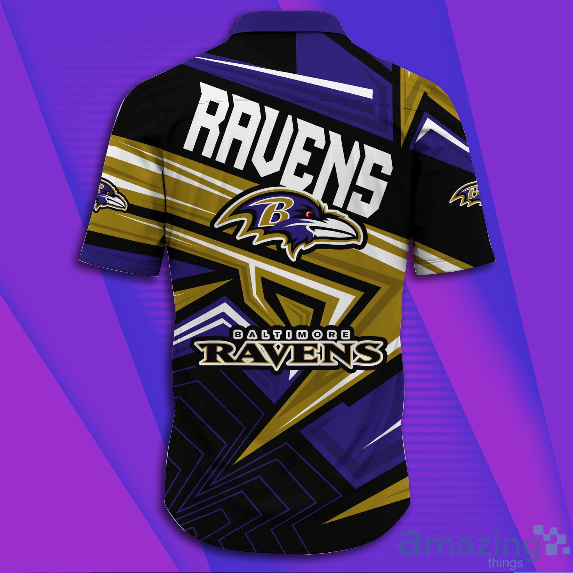Baltimore Ravens NFL Full Print Short Sleeves Hawaiian Shirt image Baltimore Ravens NFL Full Print Short Sleeves Hawaiian Shirt Product Photo 2