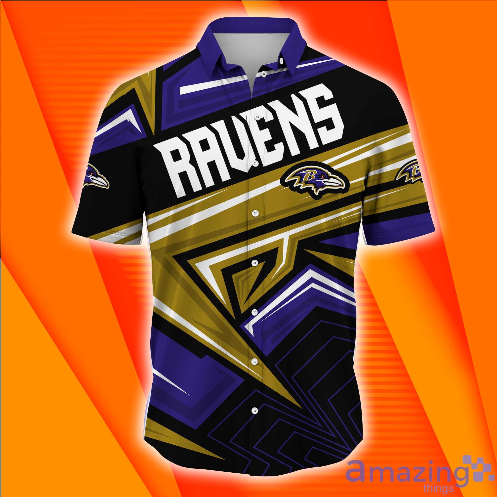 Baltimore Ravens NFL Full Print Short Sleeves Hawaiian Shirt image Baltimore Ravens NFL Full Print Short Sleeves Hawaiian Shirt Product Photo 3