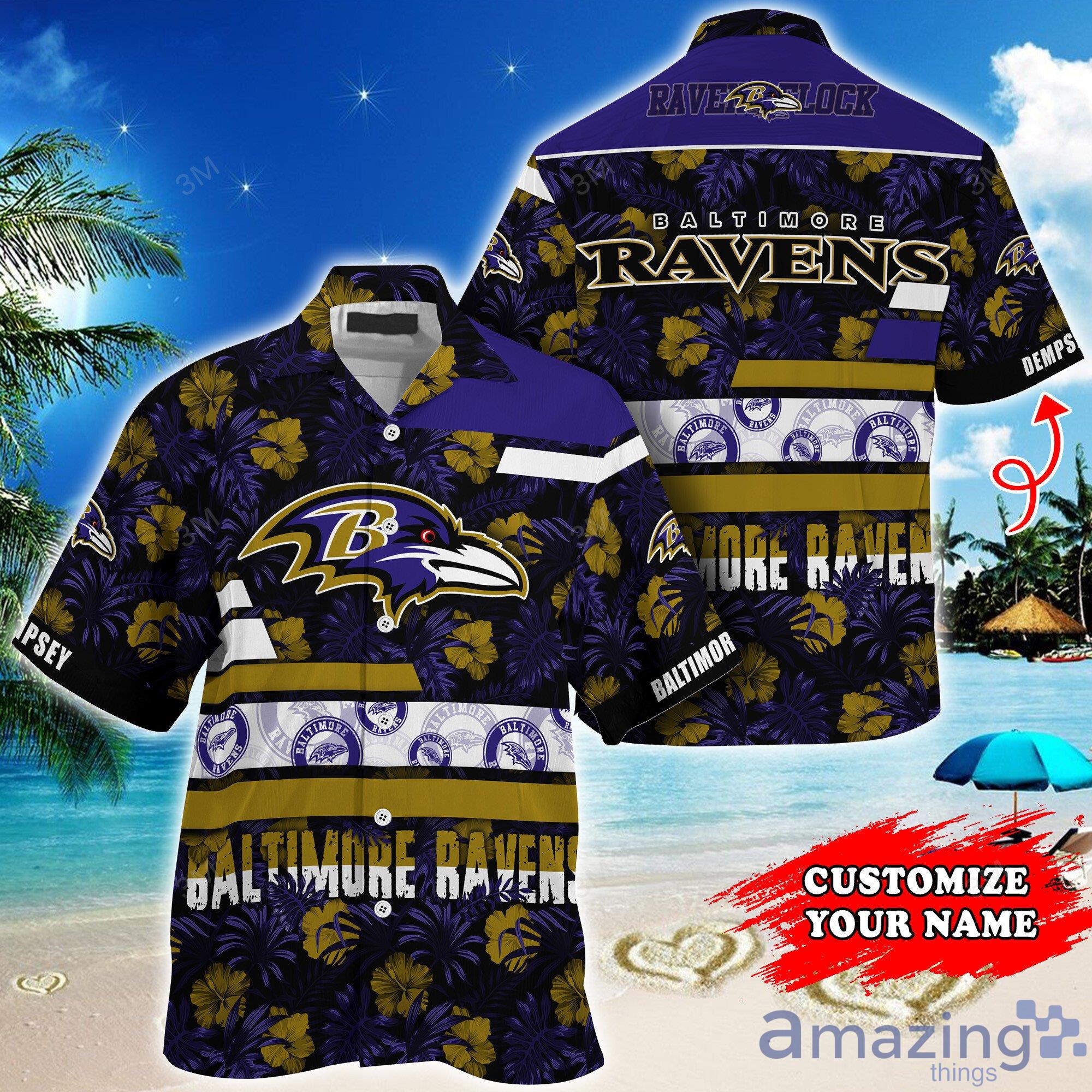 Baltimore Ravens NFL Hibiscus Flower Pattern Aloha Hawaiian Shirt -  YesItCustom