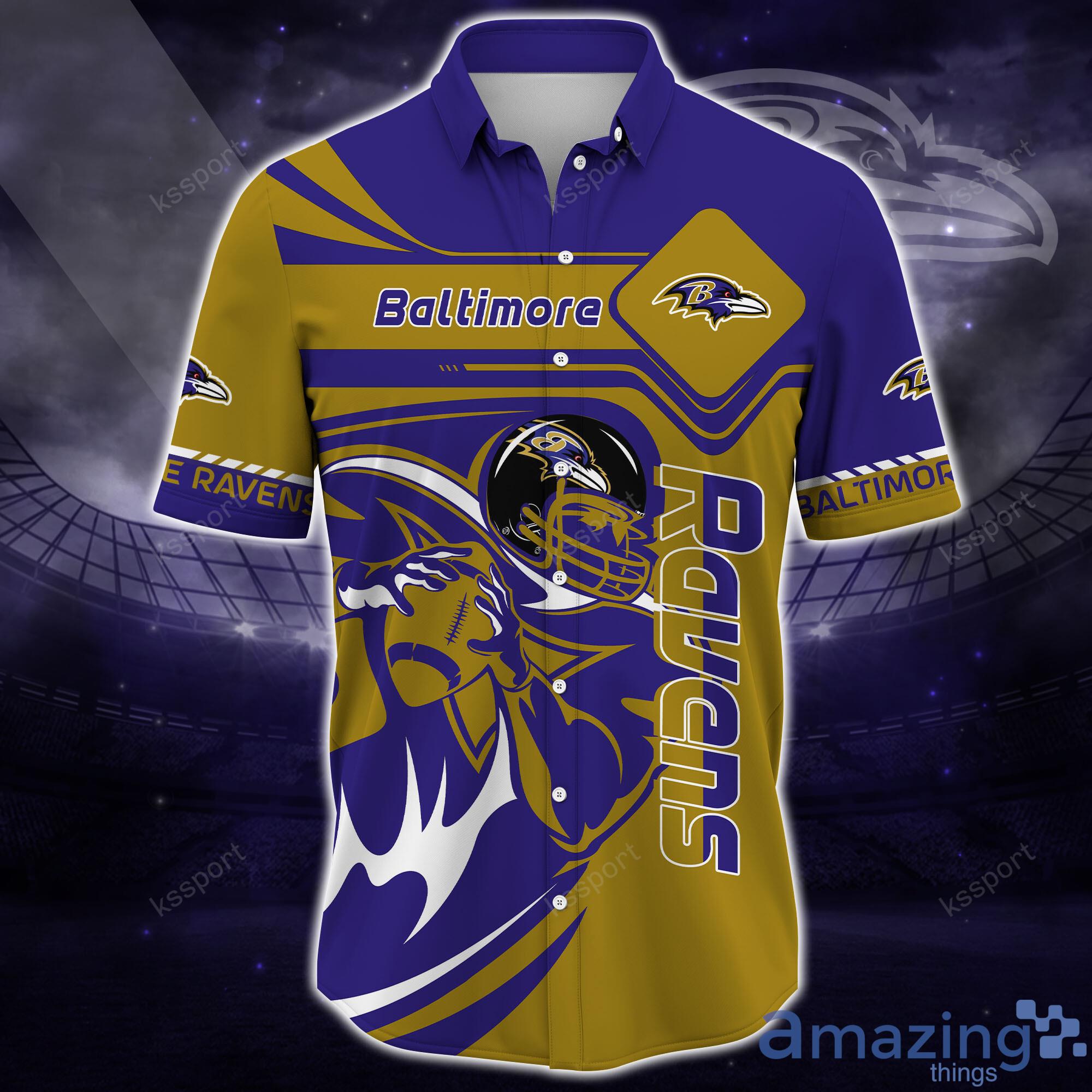 Baltimore Ravens NFL Short Sleeves Hawaiian Shirt Gift For Fans image Baltimore Ravens NFL Short Sleeves Hawaiian Shirt Gift For Fans Product Photo 3