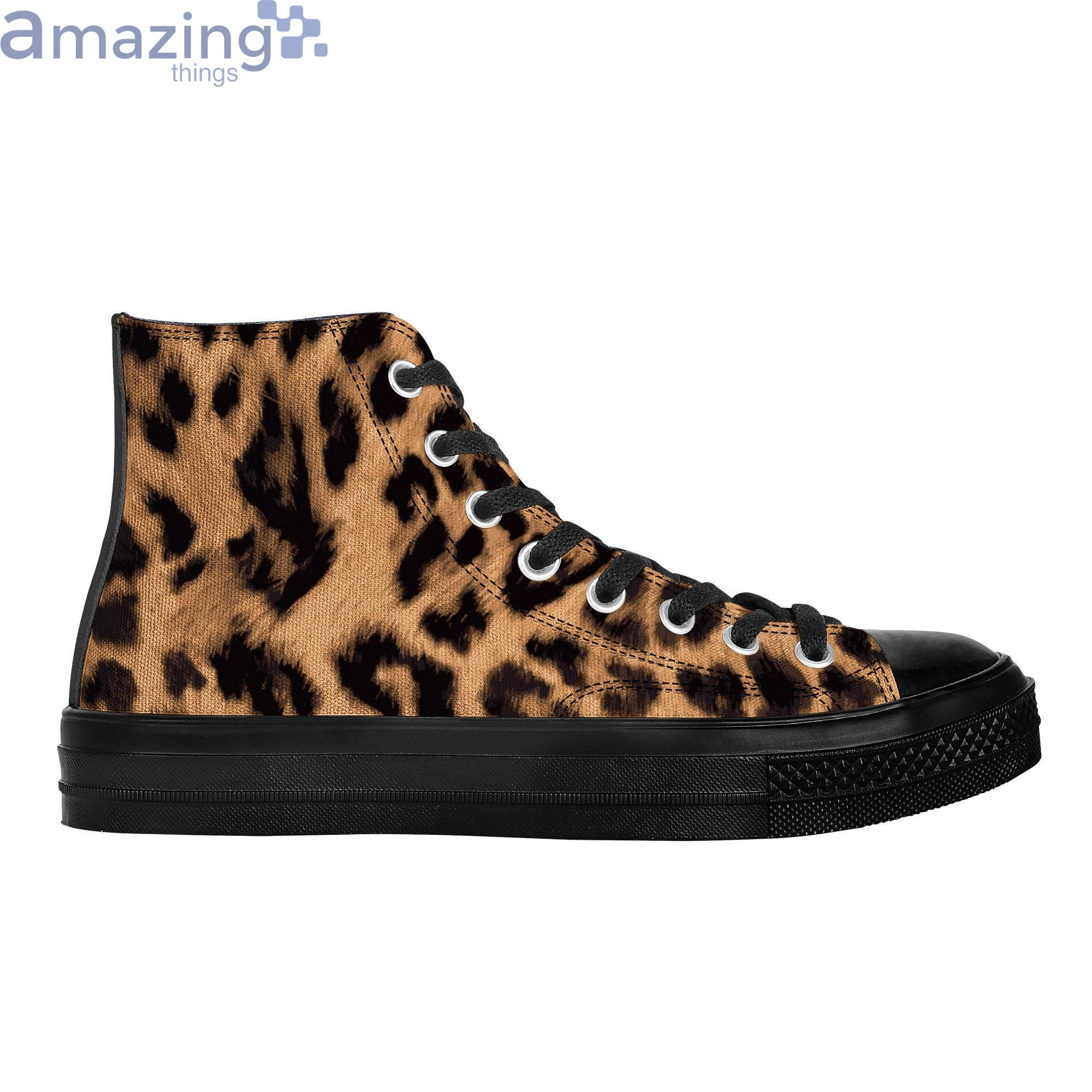 Baphomet Pentagram Leopard Print High Top Shoes image Baphomet Pentagram Leopard Print High Top Shoes Product Photo 6