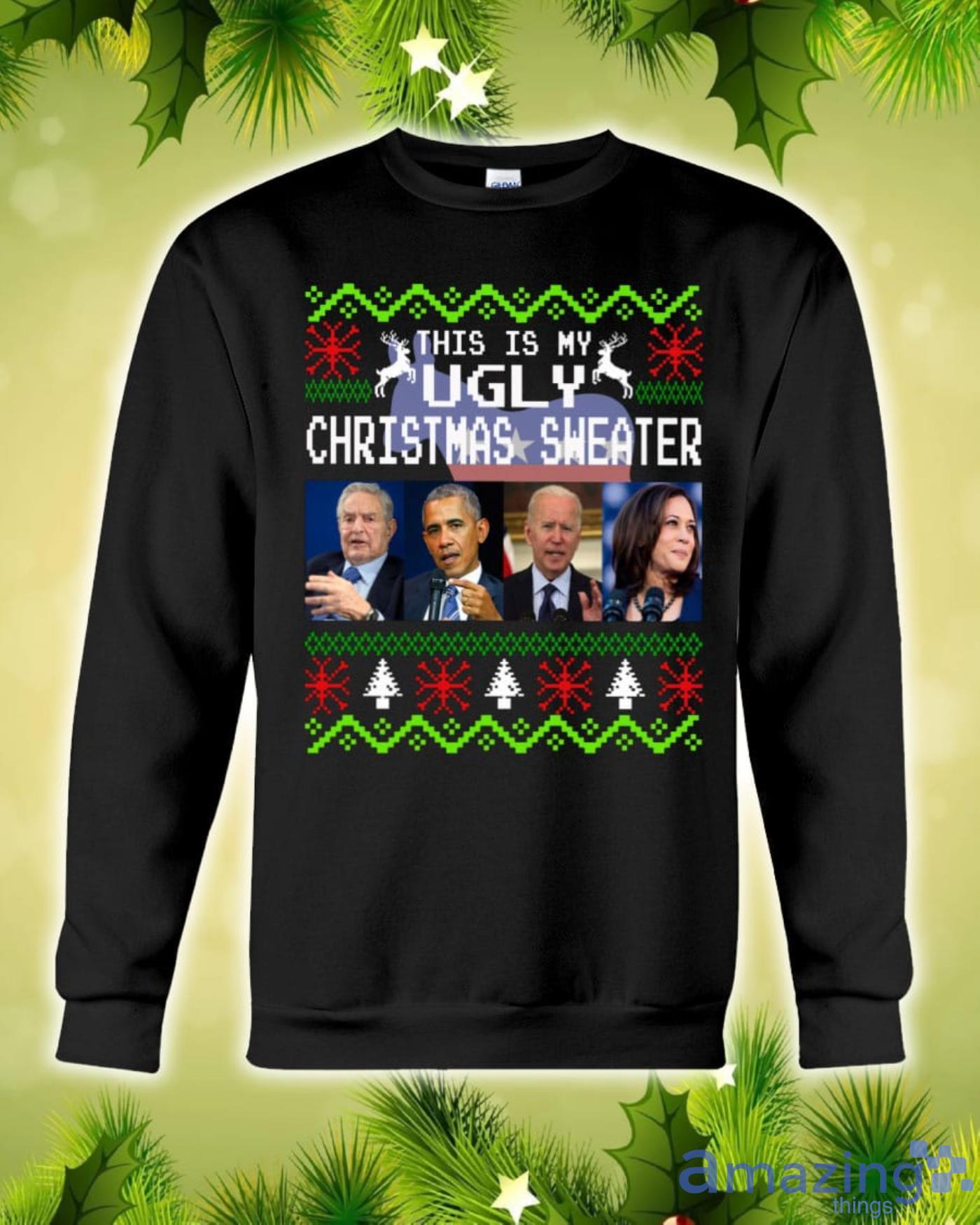Barack Obama Joe Biden This Is My Ugly Christmas Sweater 2D Tshirt Hoodie Sweatshirt Product Photo 1