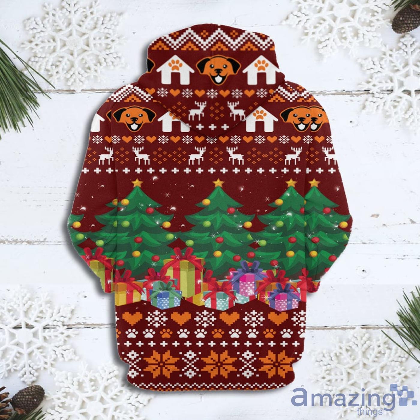 Basset Hound Pine Tree Christmas Sweater Hoodie 3D T Shirt Sweater image Basset Hound Pine Tree Christmas Sweater Hoodie 3D T Shirt Sweater Product Photo 4