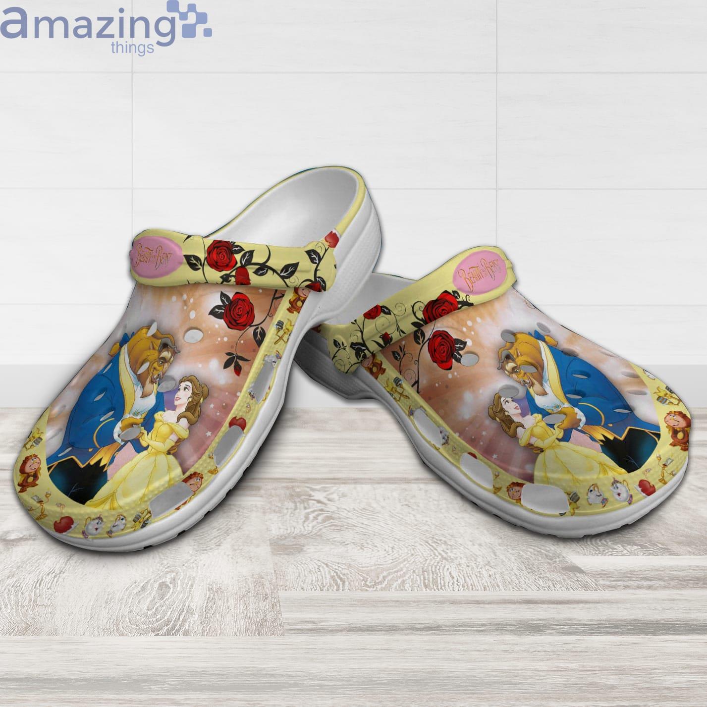 Beauty And The Beast Floral Yellow Patterns Disney Cartoon Clog For Men And Women Product Photo 1