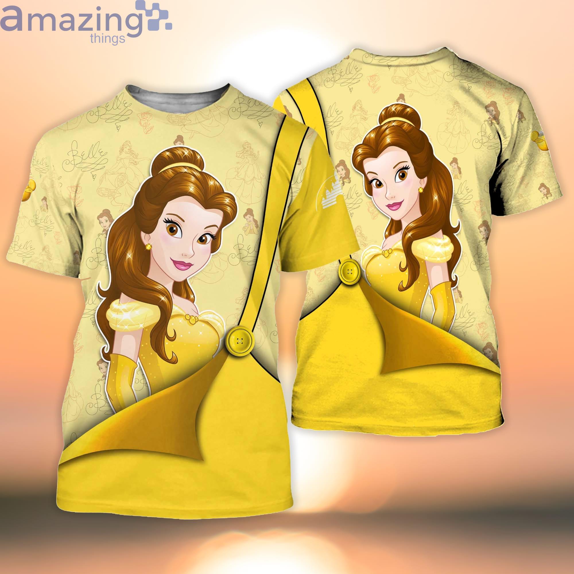 Beauty & The Beast Belle Button Overalls Patterns Disney Cartoon