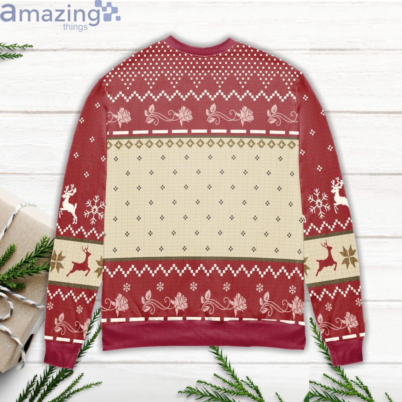 Bebe It's Cold Outside Schitt's Creek Reindeer & Snowflake Pattern Ugly Christmas Sweater image Bebe Its Cold Outside Schitts Creek Reindeer & Snowflake Pattern Ugly Christmas Sweater Product Photo 3