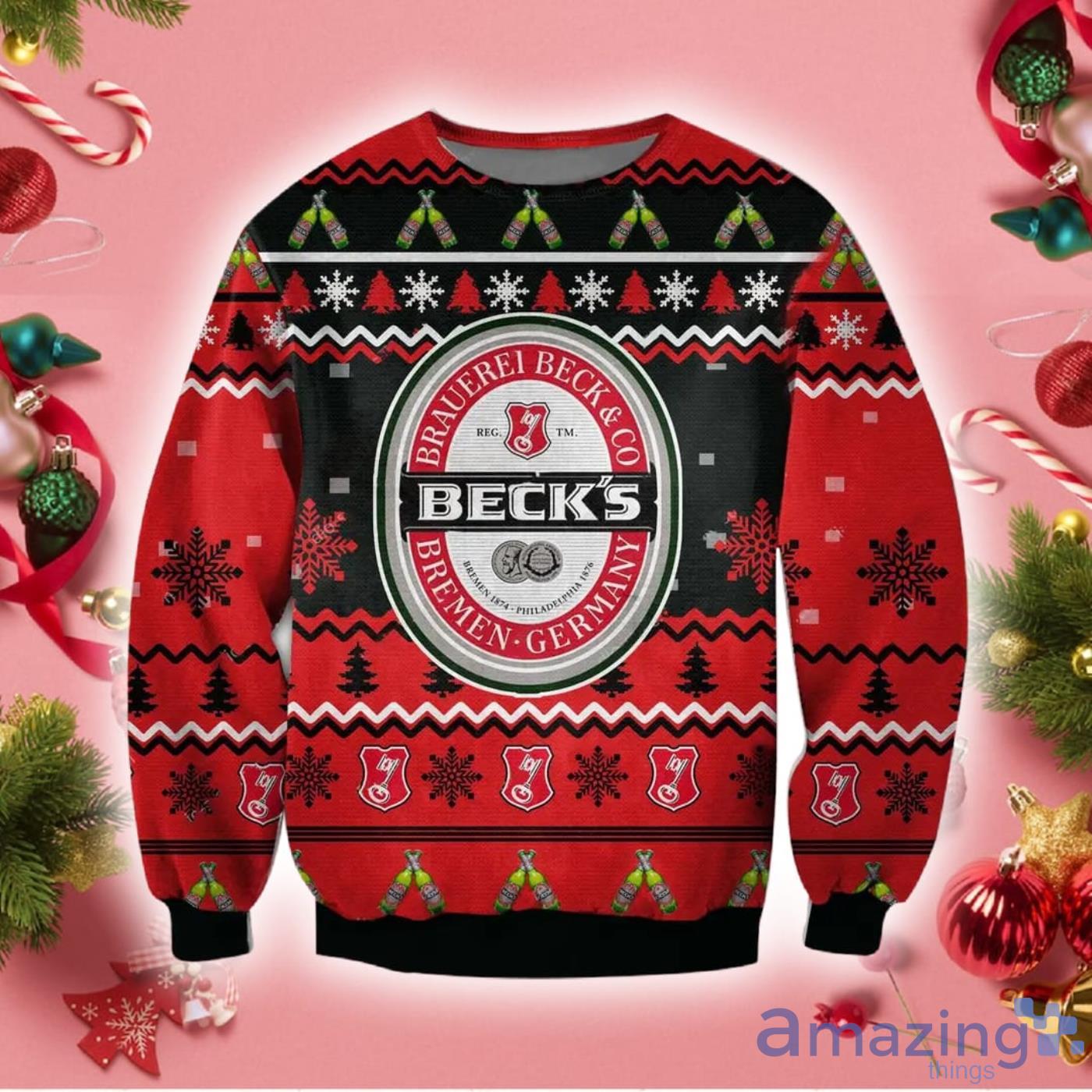 Becks Beer Christmas Ugly Sweater 3D Shirt
