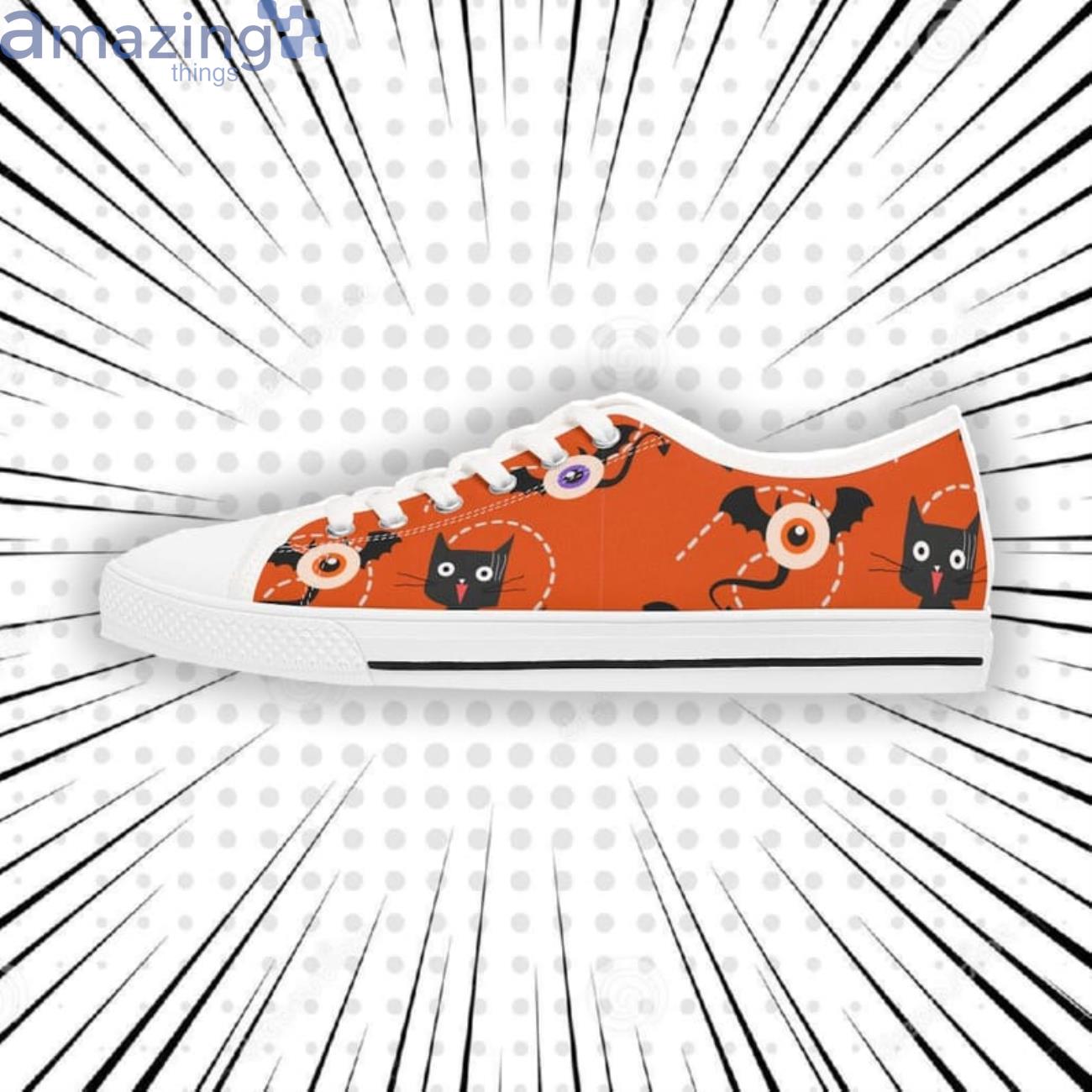Black Cat Halloween Sneakers Halloween Low Top Shoes image Black Cat Halloween Sneakers Halloween Low Top Shoes Product Photo 3