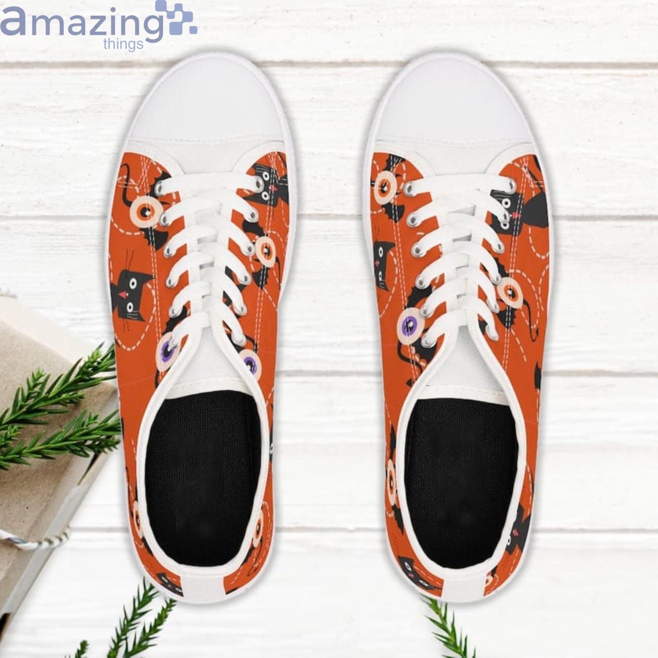 Black Cat Halloween Sneakers Halloween Low Top Shoes Product Photo 1 Black Cat Halloween Sneakers Halloween Low Top Shoes Product Photo 1
