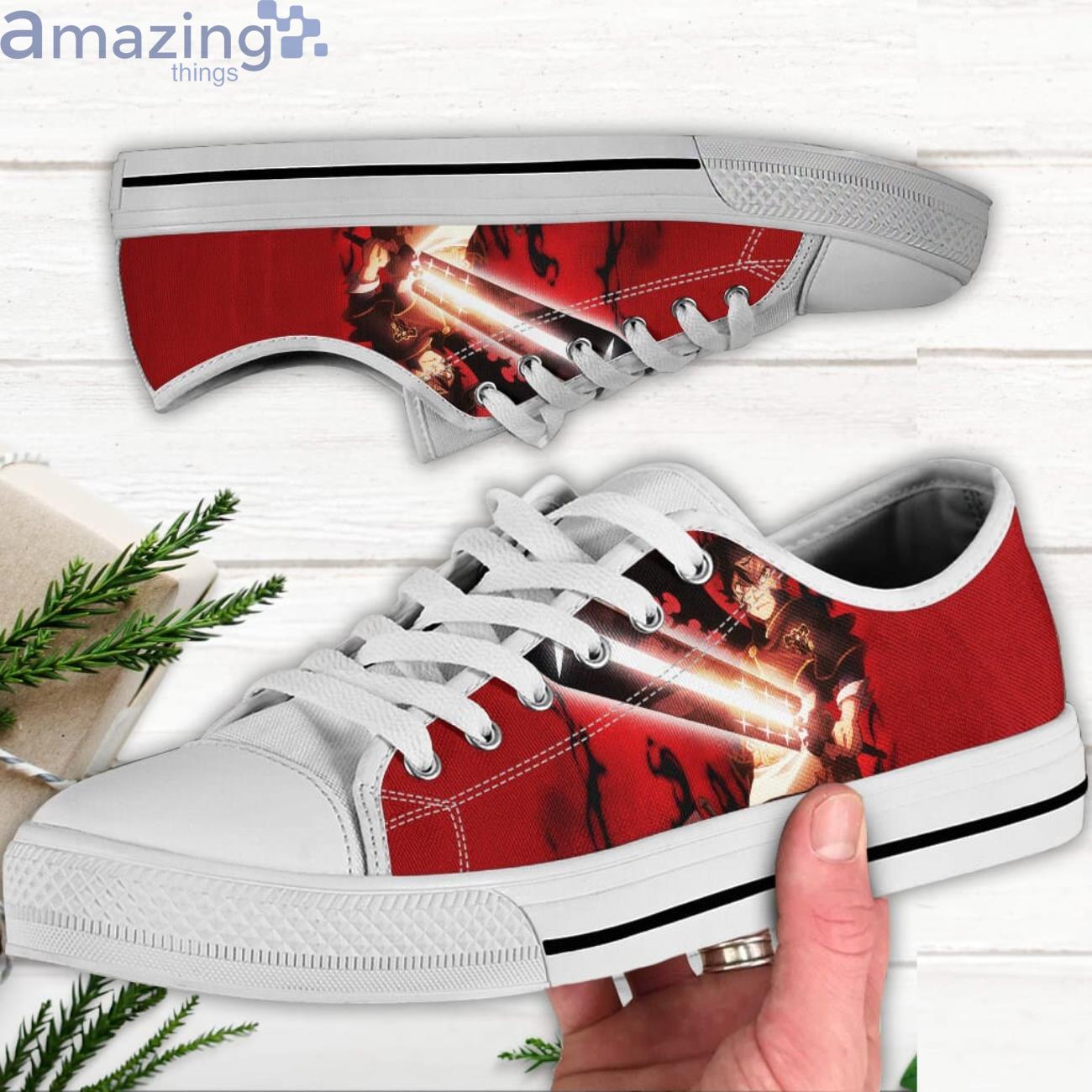 Black Clover Shoes Black Clover Lover Low Top Canvas Shoes Product Photo 1 Black Clover Shoes Black Clover Lover Low Top Canvas Shoes Product Photo 1