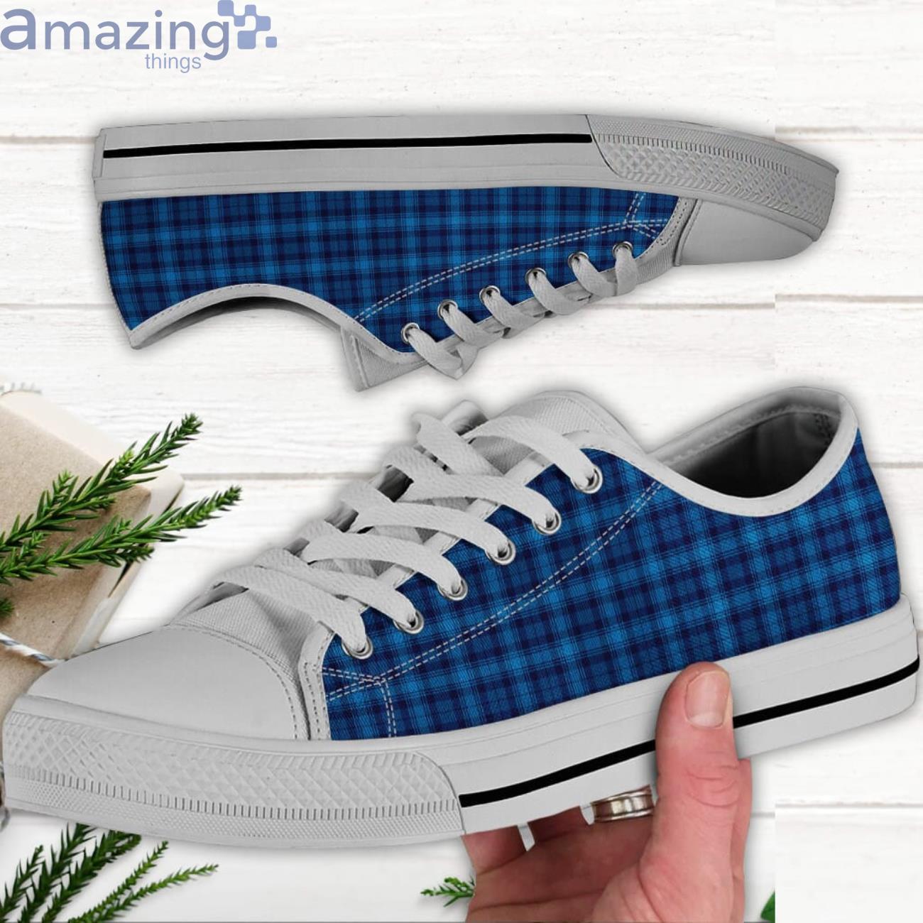 Blue Plaid Shoes Blue Plaid Lover Low Top Canvas Shoes Product Photo 1 Blue Plaid Shoes Blue Plaid Lover Low Top Canvas Shoes Product Photo 1