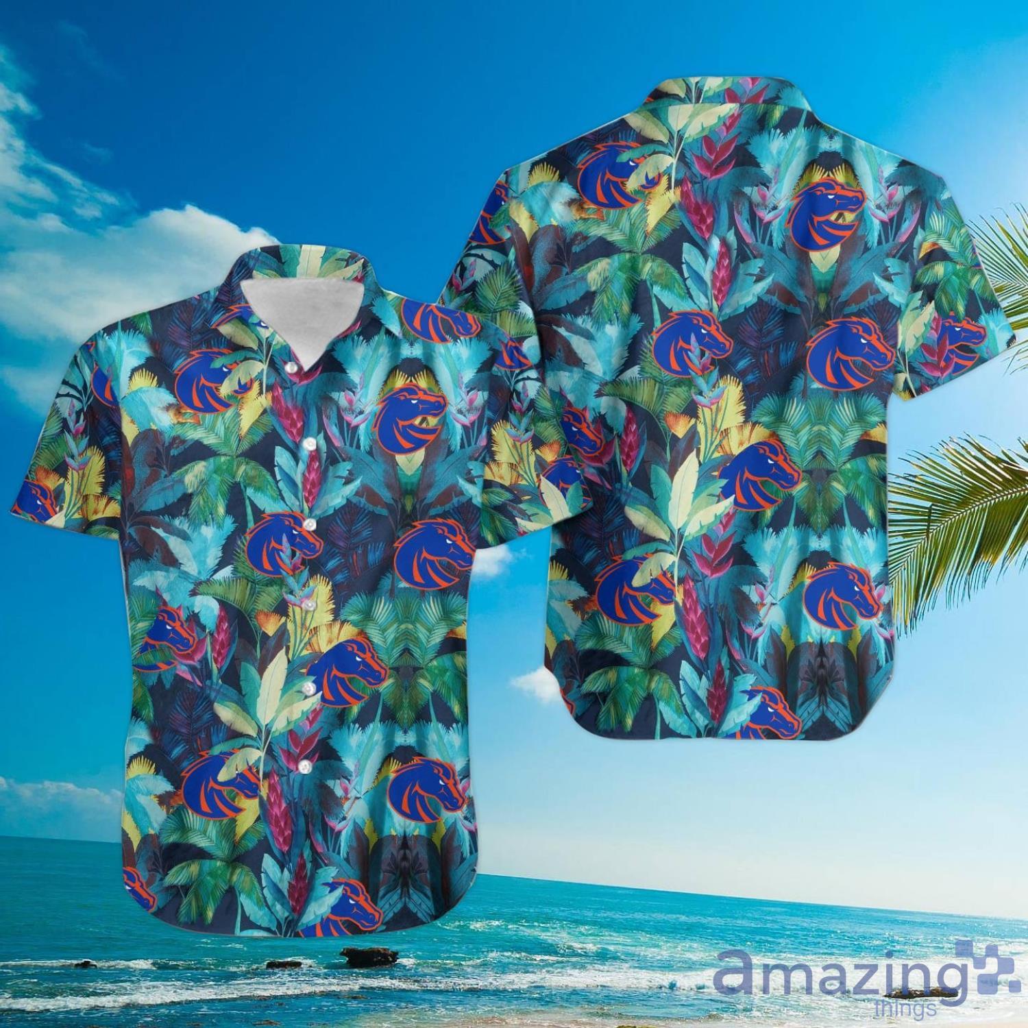 Boise State Broncos Floral Tropical Hawaiian Shirt image Boise State Broncos Floral Tropical Hawaiian Shirt Product Photo 3