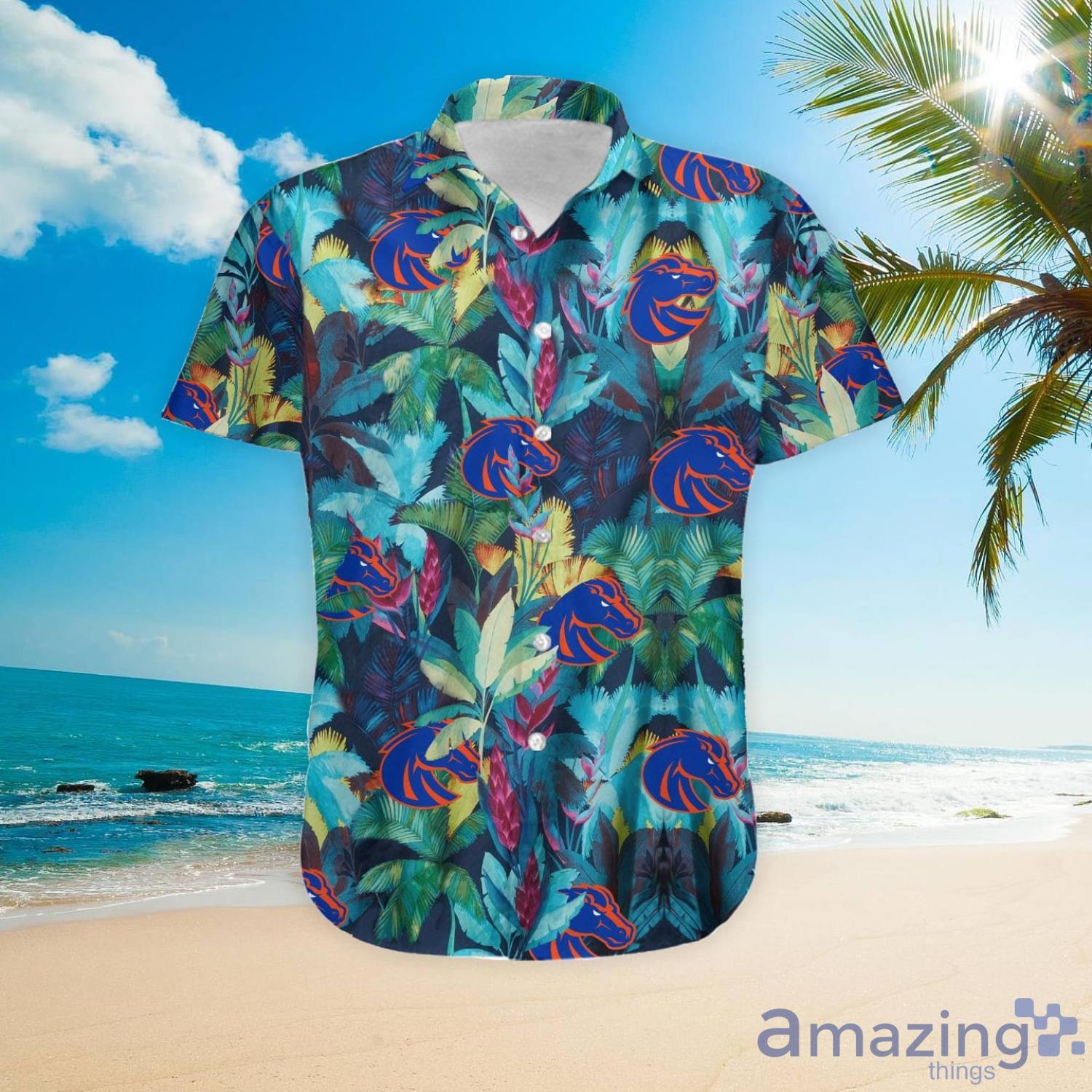 Boise State Broncos Floral Tropical Hawaiian Shirt image Boise State Broncos Floral Tropical Hawaiian Shirt Product Photo 4