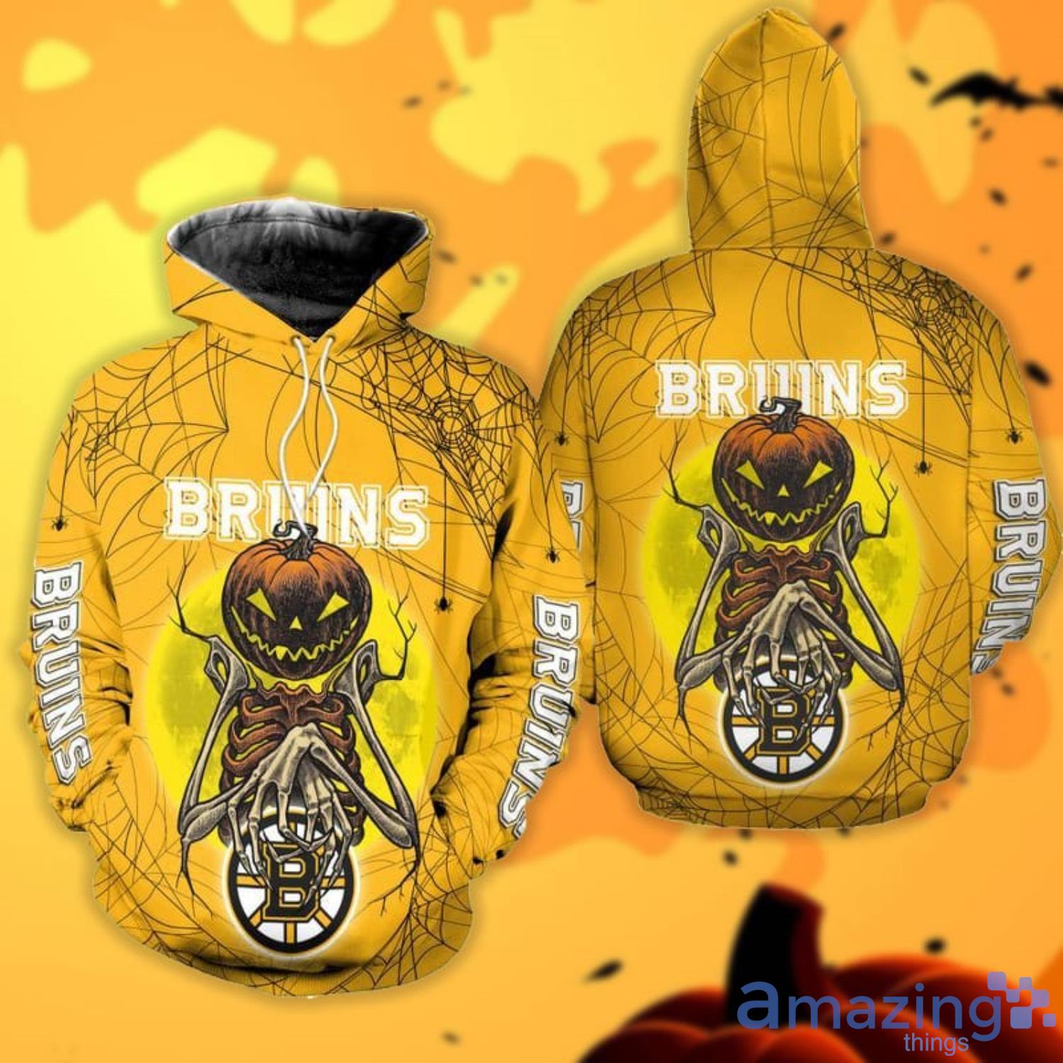 Boston Bruins Pumpskin Monster Halloween 3D All Over Printed Shirts Product Photo 1